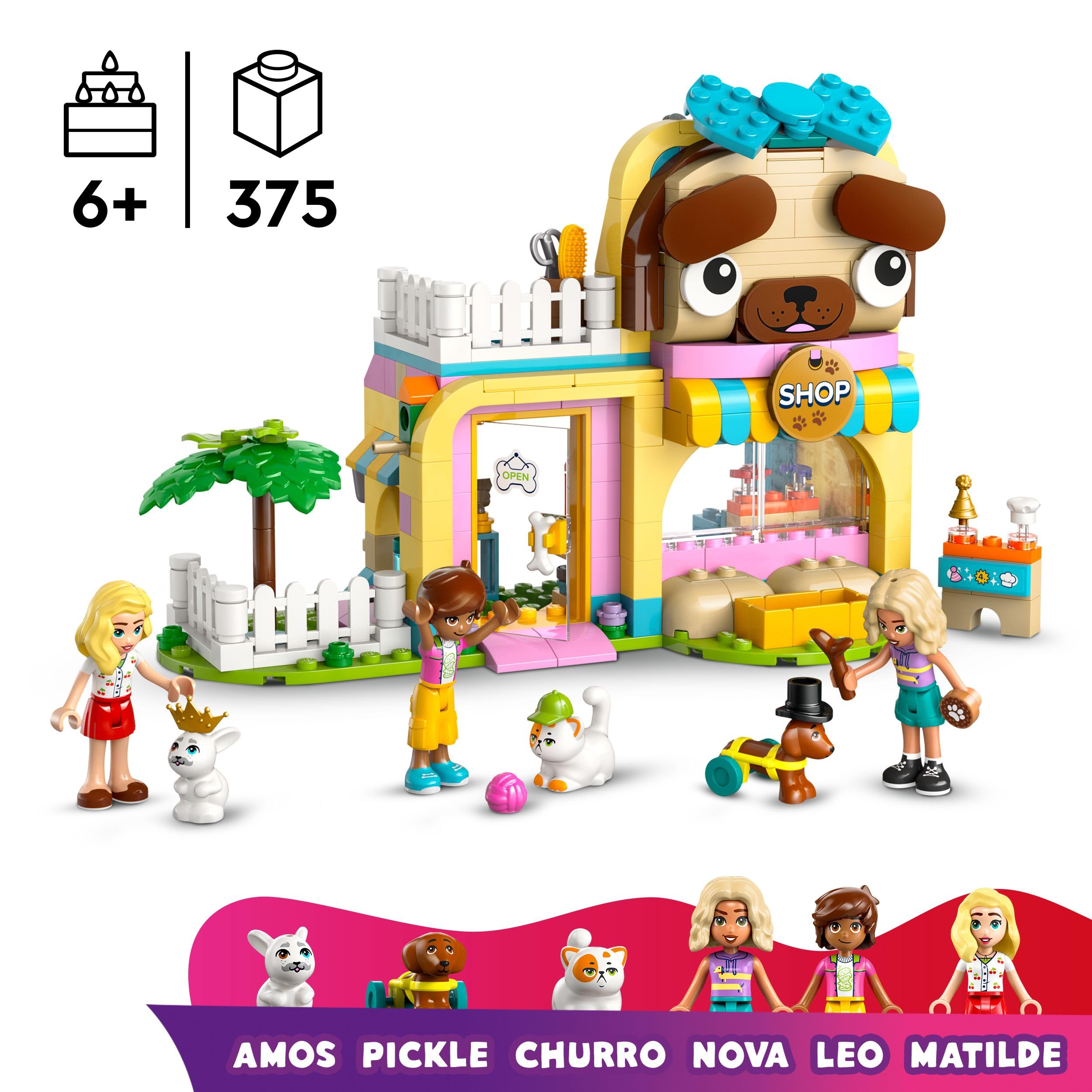 LEGO Friends Pet Accessories Shop Set - Animal Building Toy Playset with 2 Mini Dolls, 375 Pieces 4
