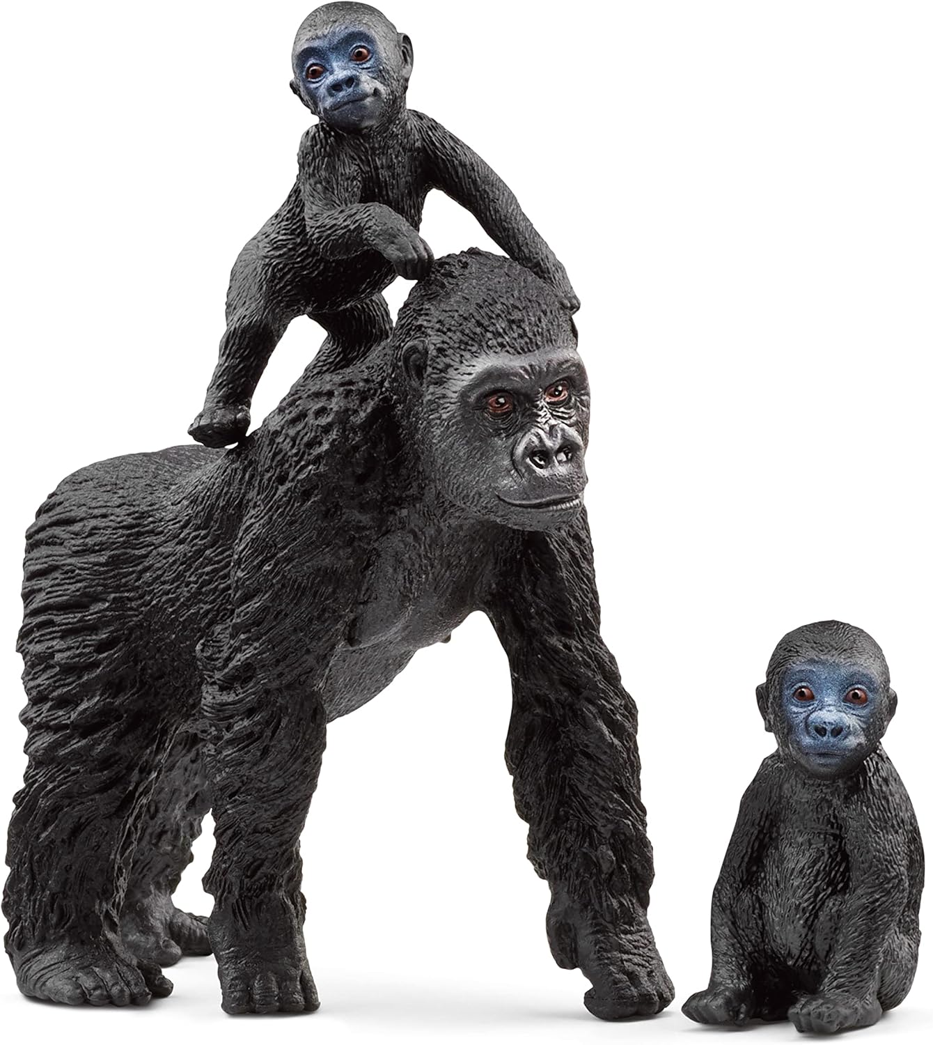 SCHLEICH Gorilla Family Wildlife Playset - 3-Piece Animal Figurine for Kids 3-8 Years