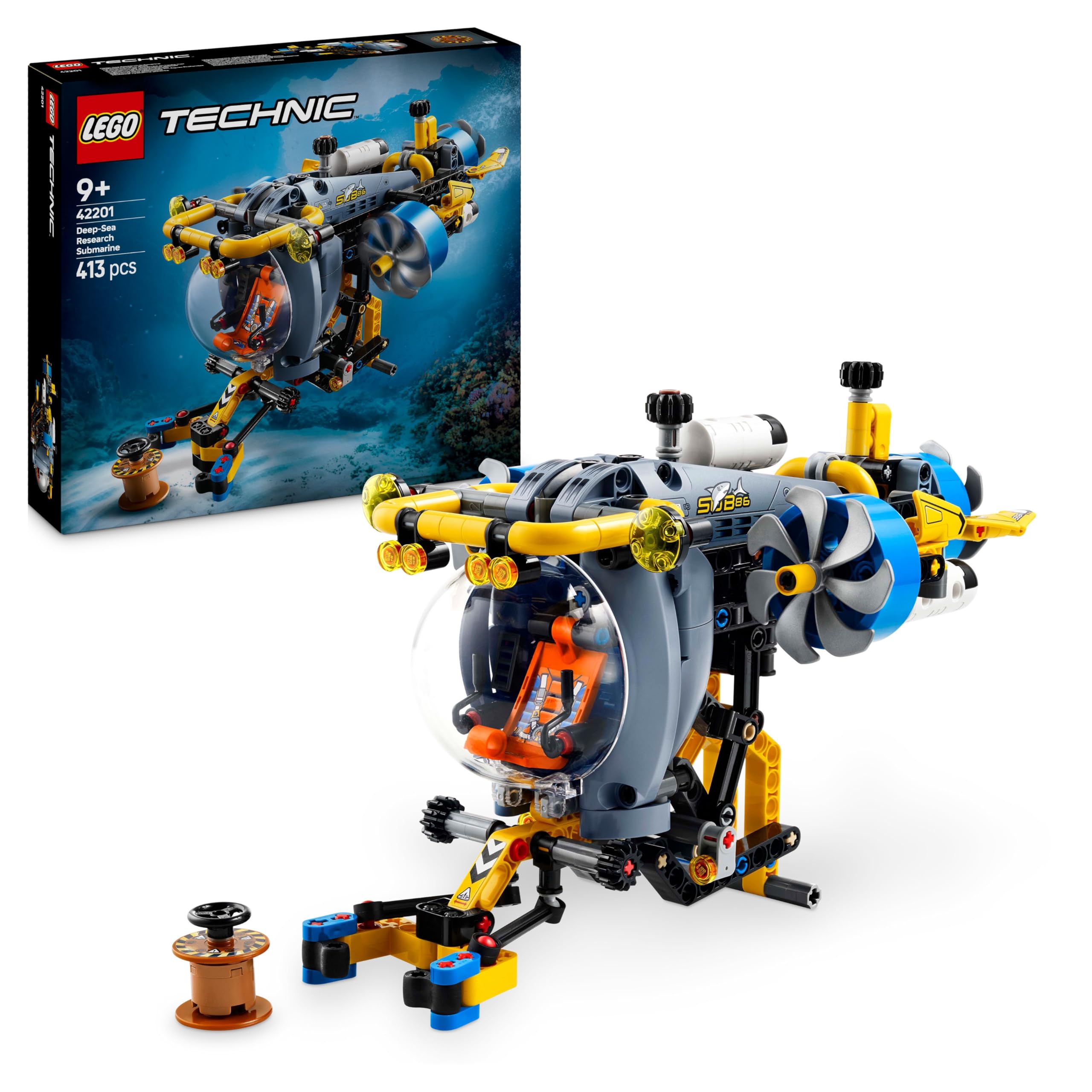 LEGO Technic Deep-Sea Research Submarine Toy - Building Set with Spinning Propellers for Ages 9+