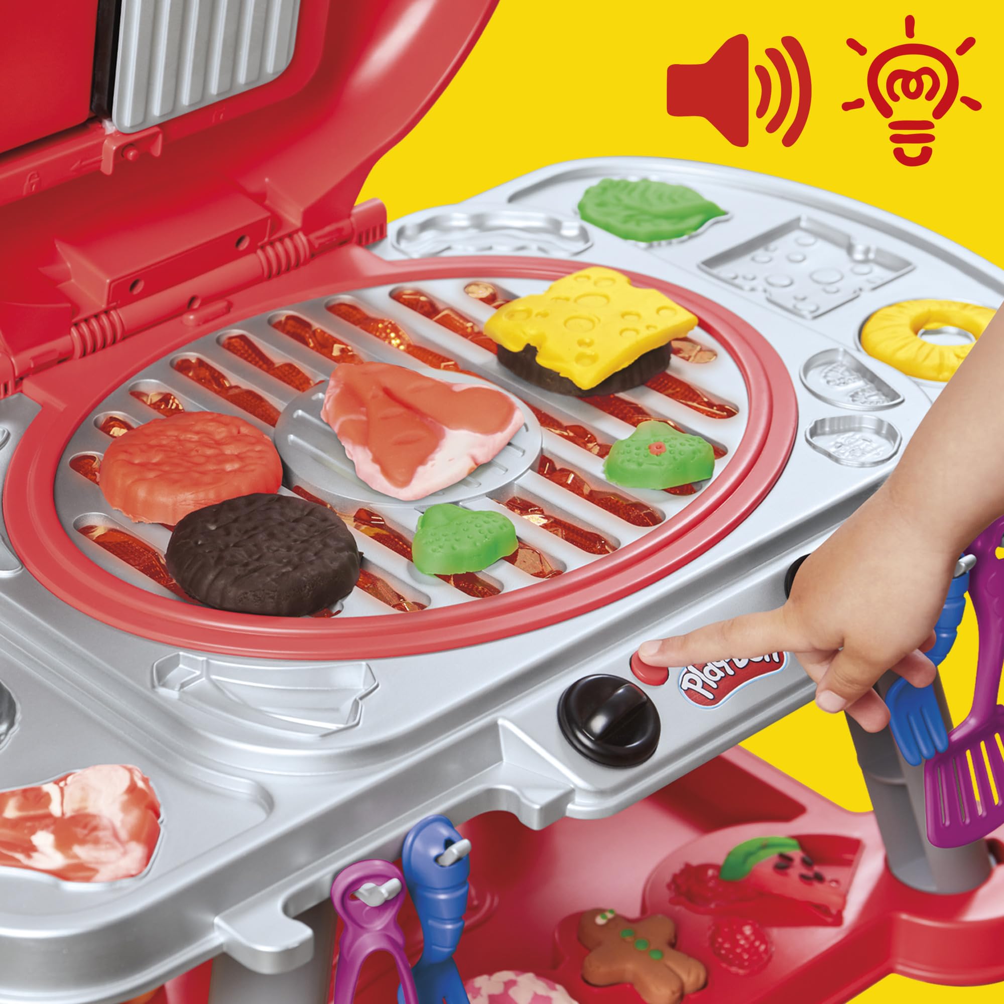 Play-Doh Sizzlin‘ Grill Spielzeug-Spielset – Interaktives Grill-Rollenspiel für Kinder ab 3 Jahren 7