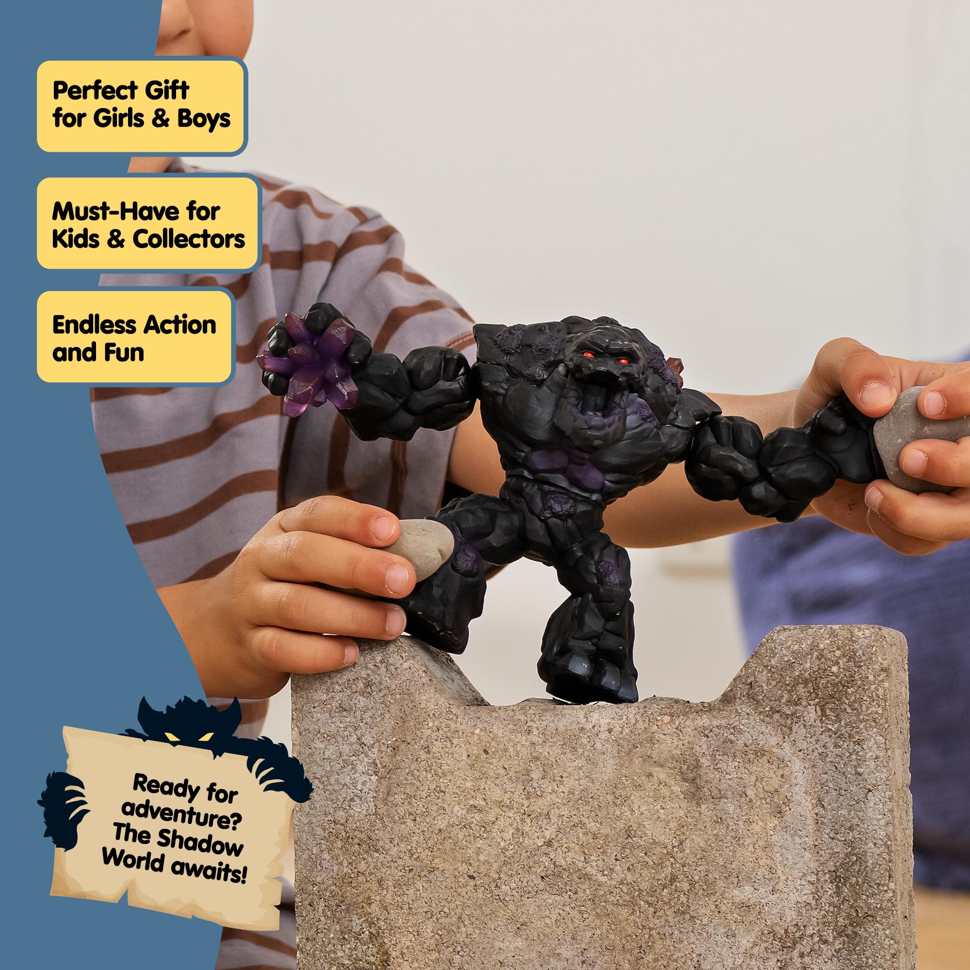Schleich Eldrador Creatures Shadow Stone Monster - 9" Movable Action Figure with Crystal Set for Ages 7+ 8
