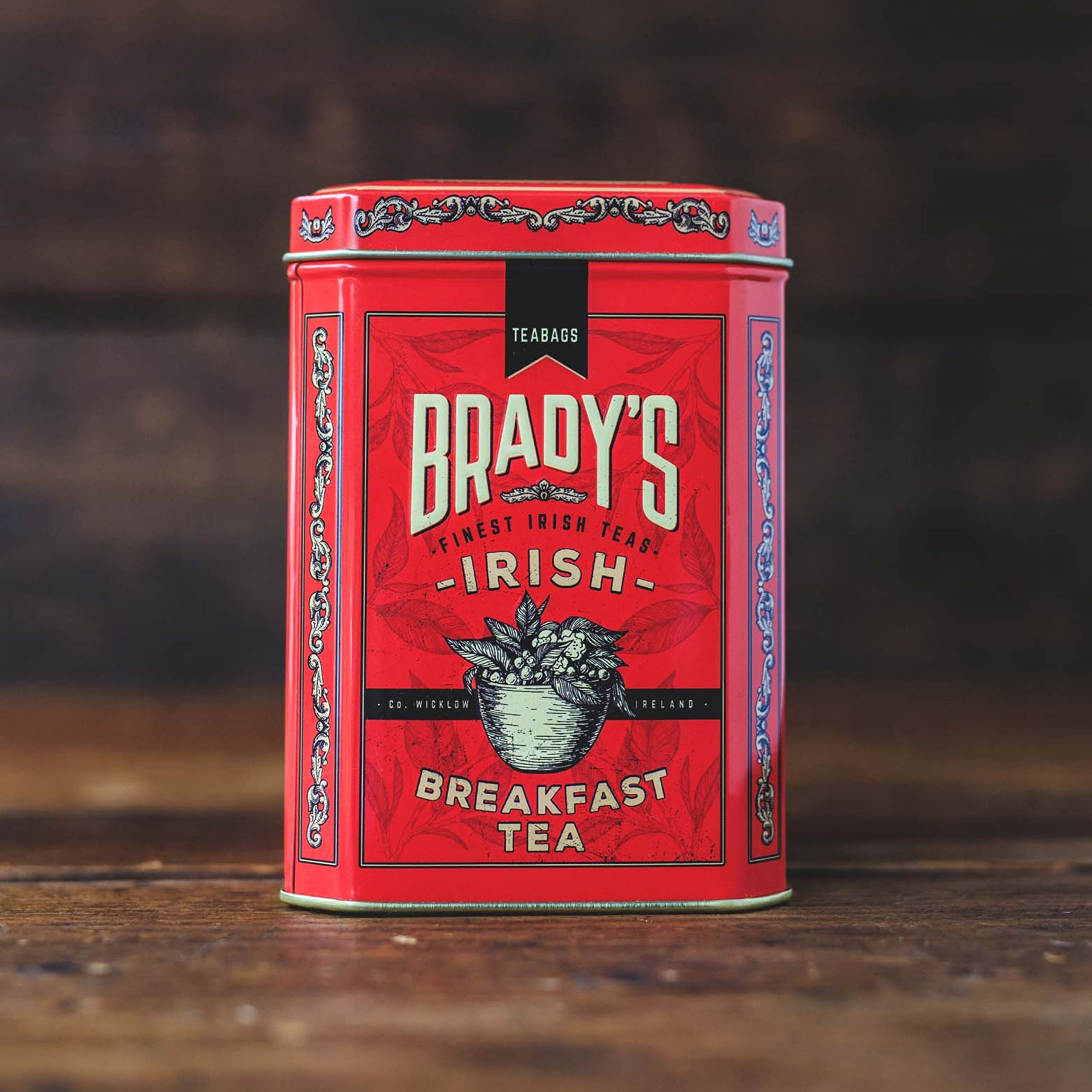 Brady's Irish Breakfast Tea - 40 Tea Bags - Rich Malty Black Tea Blend in Tin 12