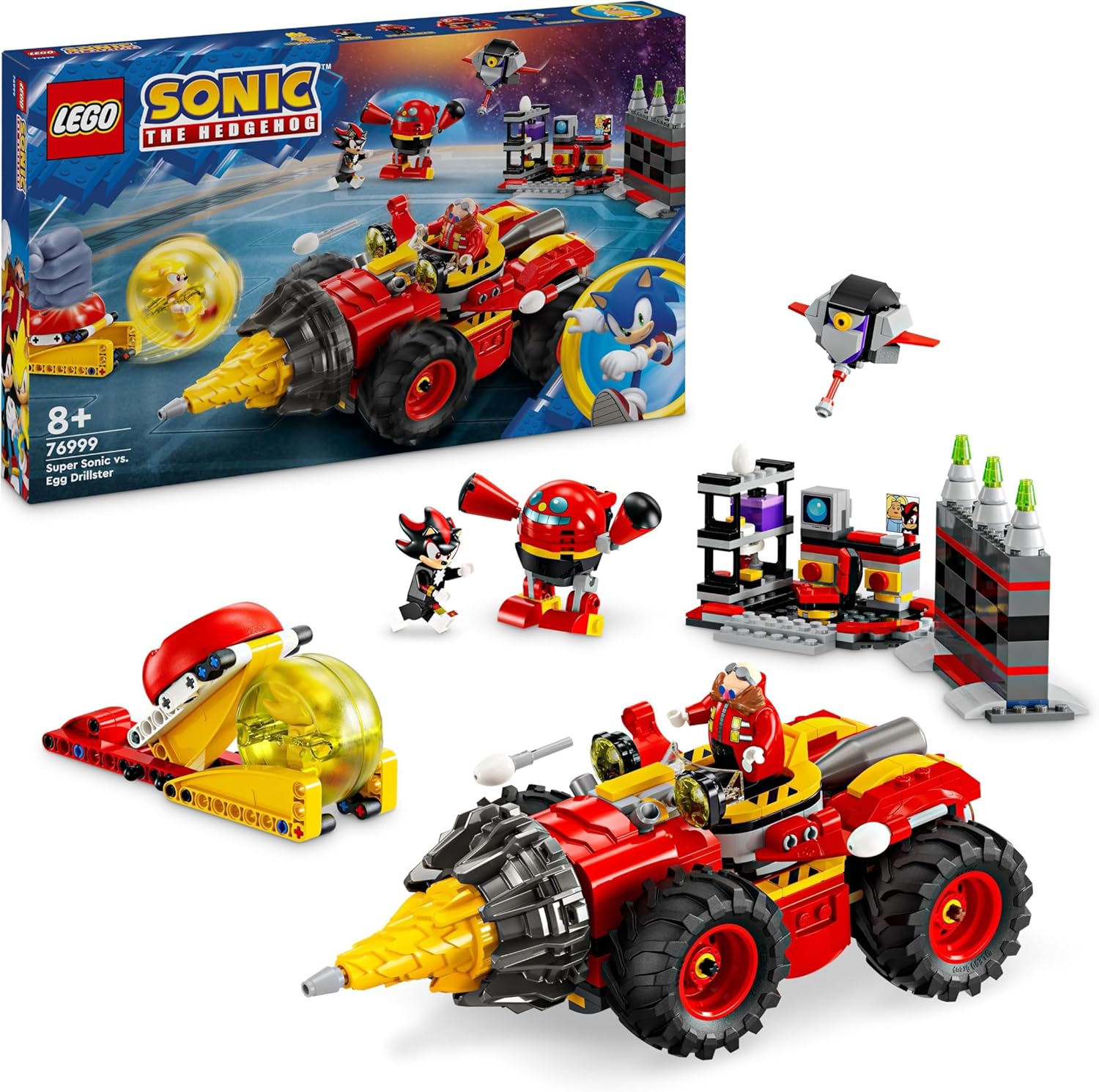 LEGO Sonic the Hedgehog Super Sonic vs. Egg Drillster Playset - Building Toy for Ages 8+