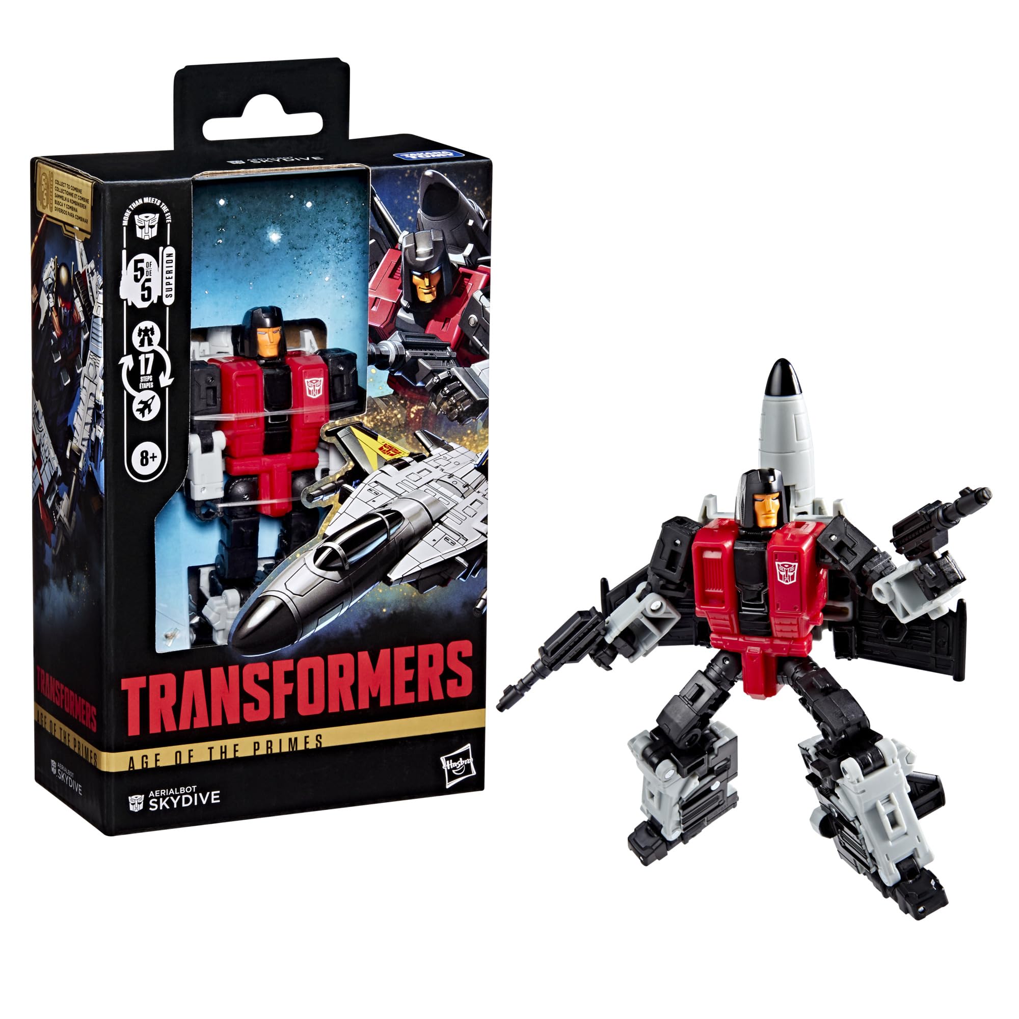 Transformers Age of the Primes Aerialbot Skydive Action Figure - 5.5-Inch Deluxe Class | 17 Steps 3