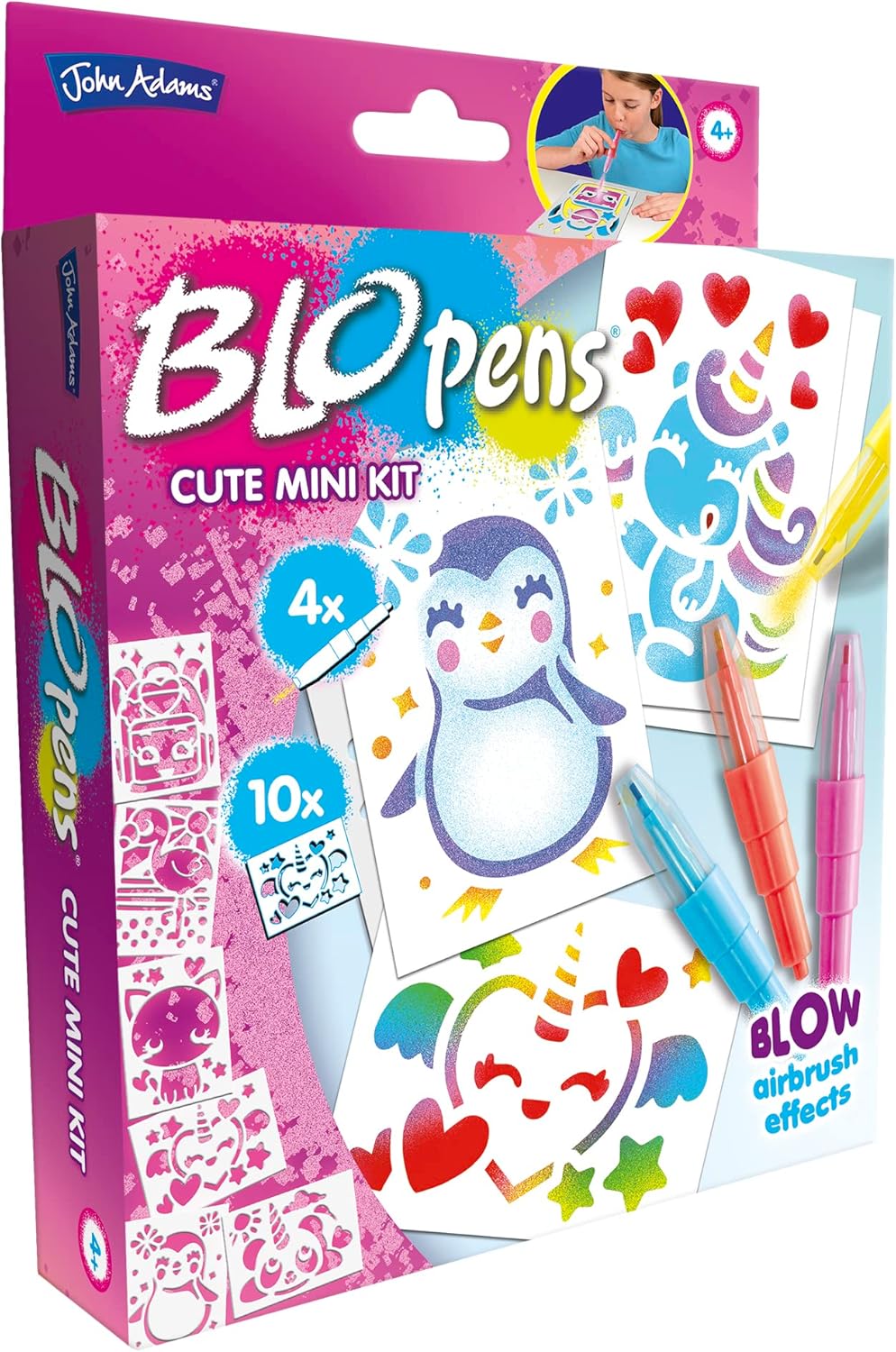 John Adams BLOPENS Cute Mini Kit - Airbrush Art Craft Set for Kids