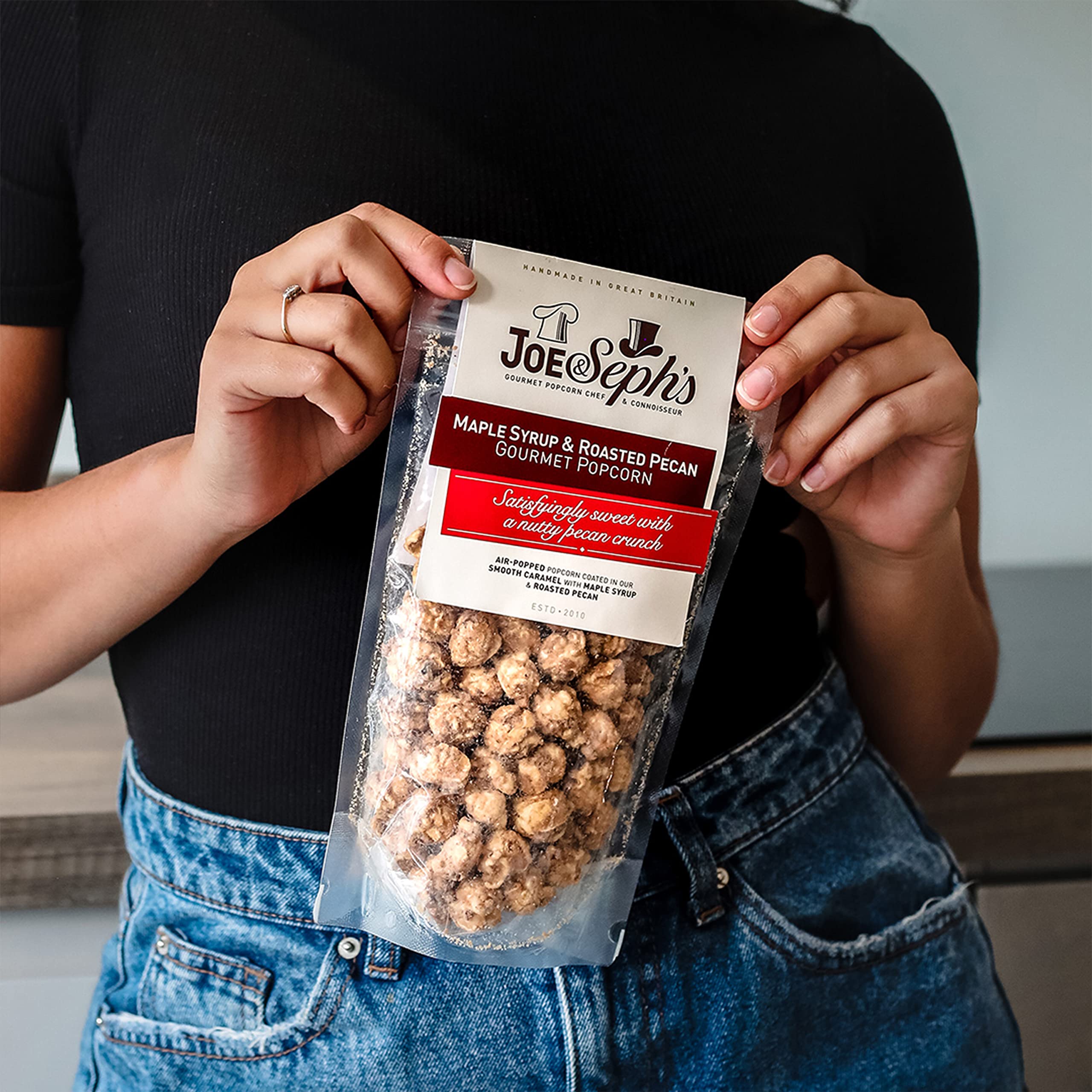 Joe & Seph's Maple Syrup & Roasted Pecan Gourmet Popcorn (80g) - Gluten Free, Vegetarian, Air-Popped Sweet Snack 4
