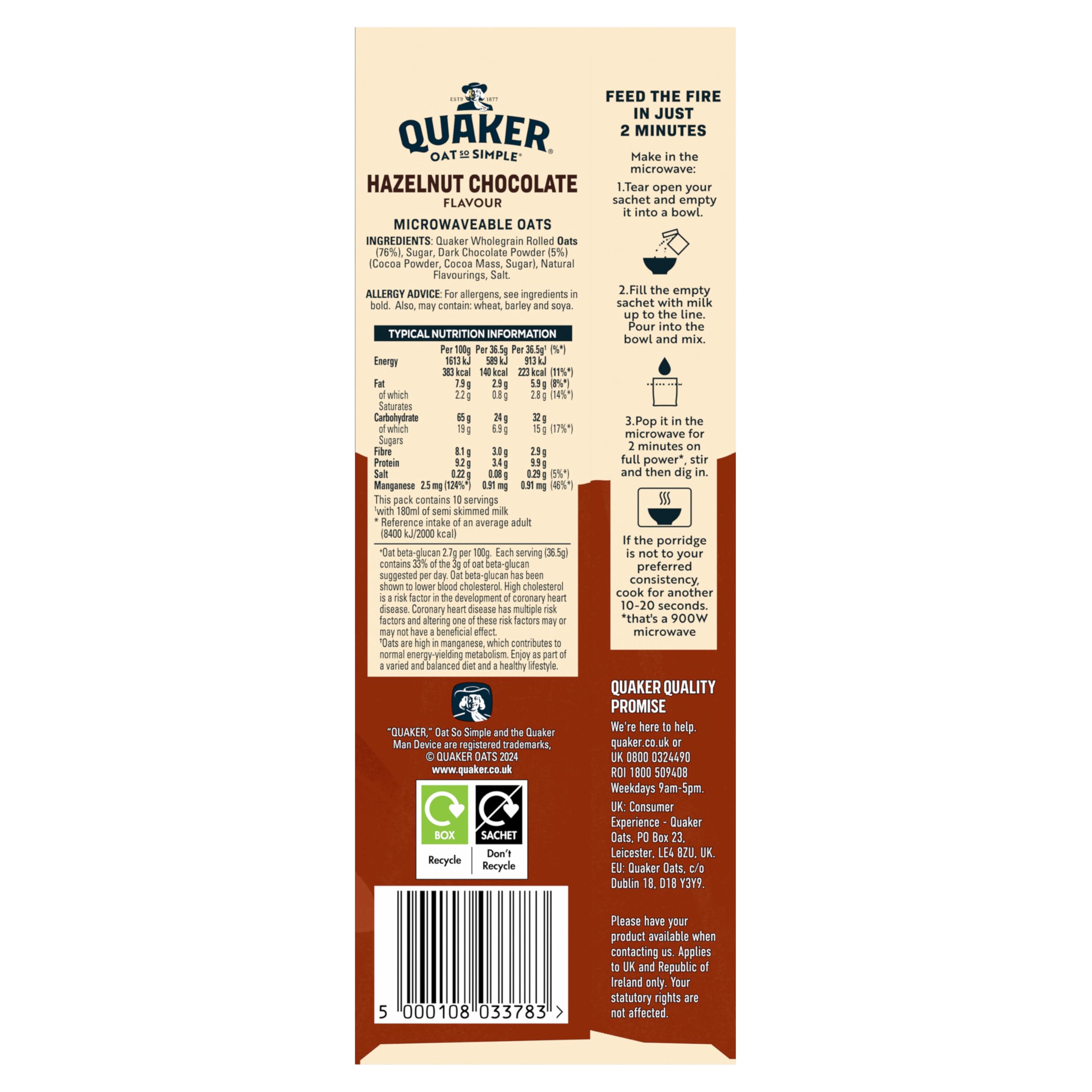Quaker Hazelnut Chocolate 10pk 4