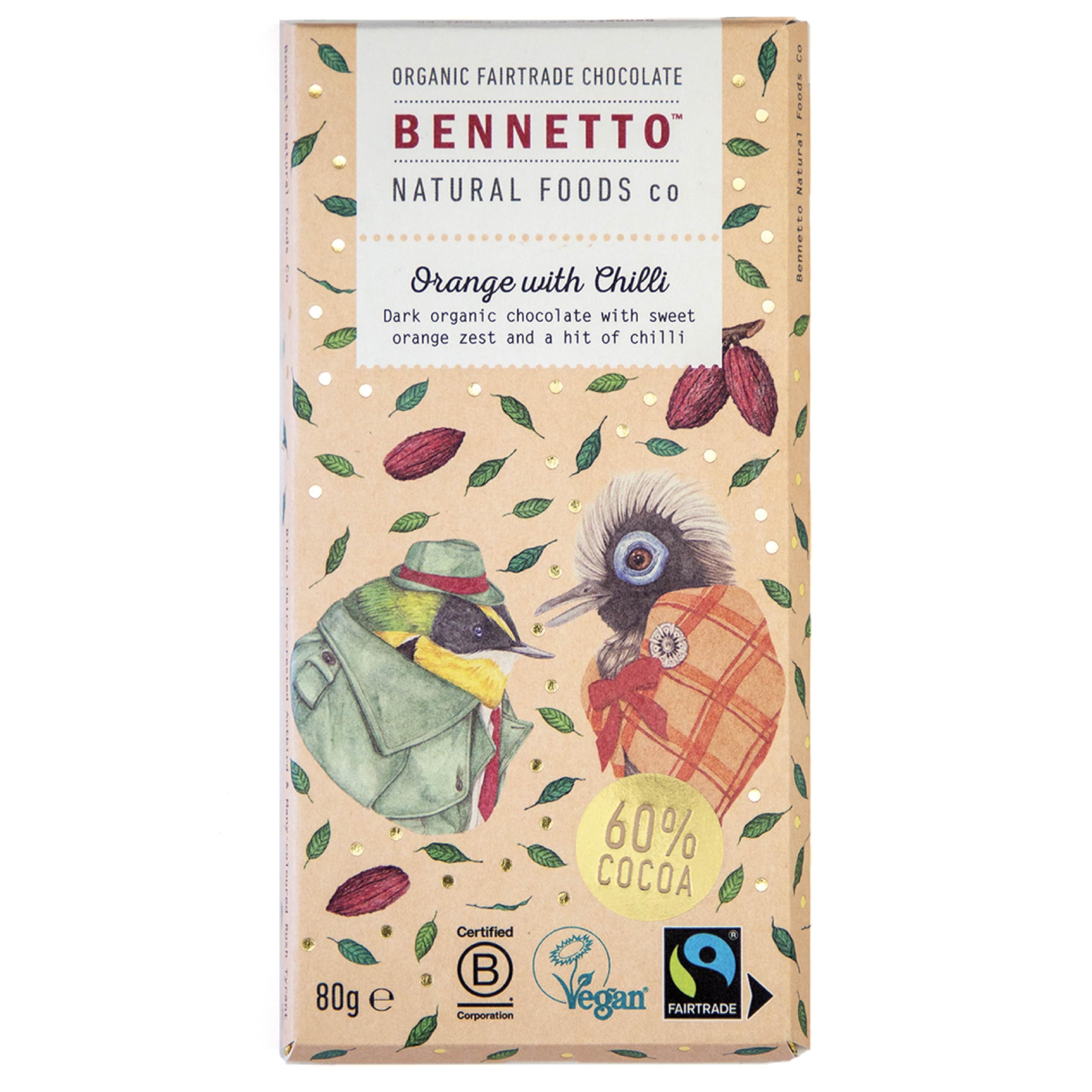 Bennetto Orange with Chilli Dark Chocolate with Orange Zest and Chilli - 90g