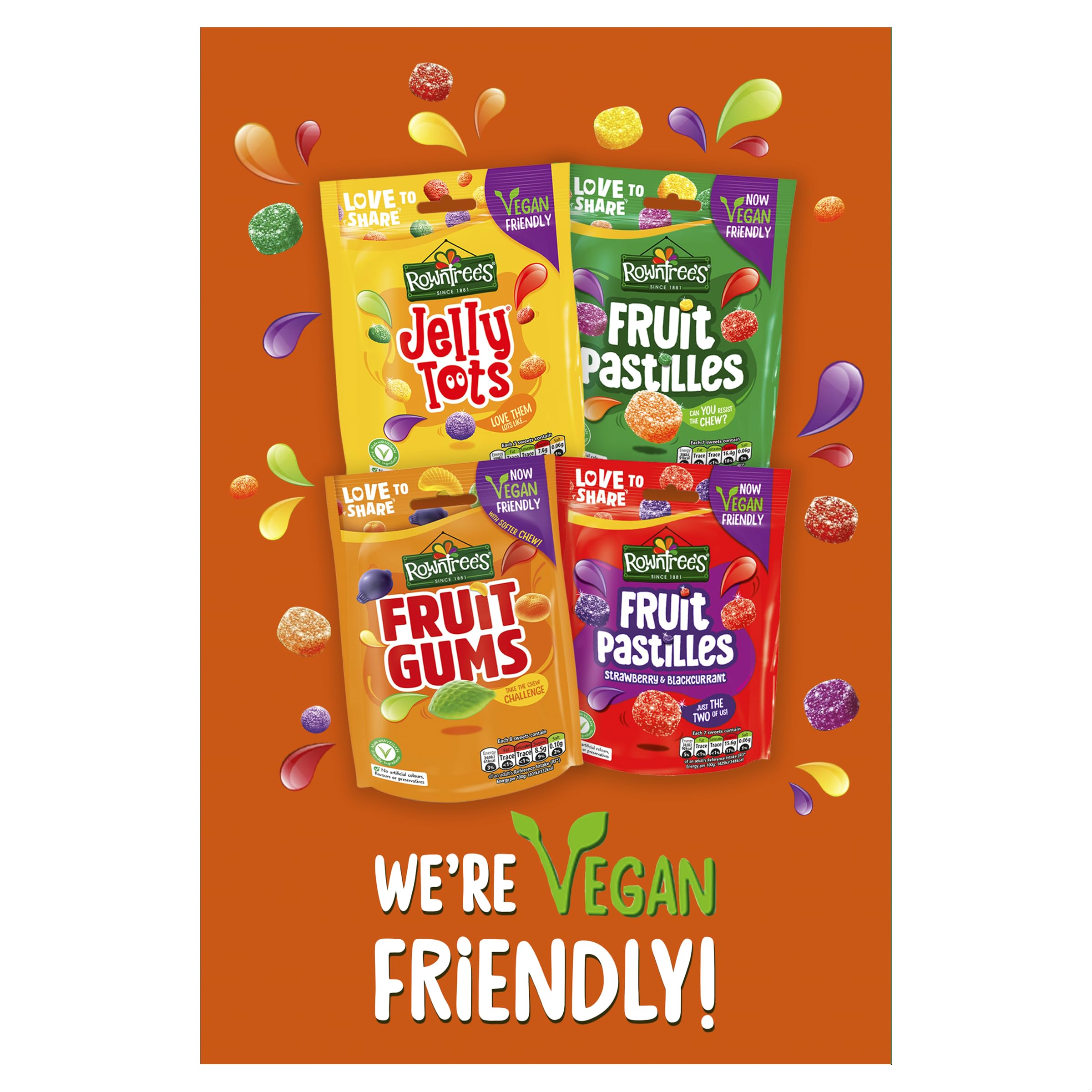 Rowntree's Fruit Gums Sweets Sharing Bags, Vegan Friendly, 10 x 150g 6
