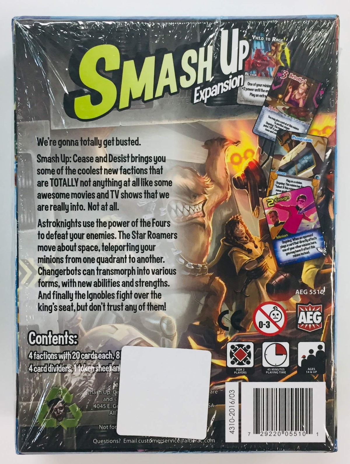AEG Smash Up! Cease And Desist Standard Edition Card Game - Strategy, 4 Players, 45 Minutes