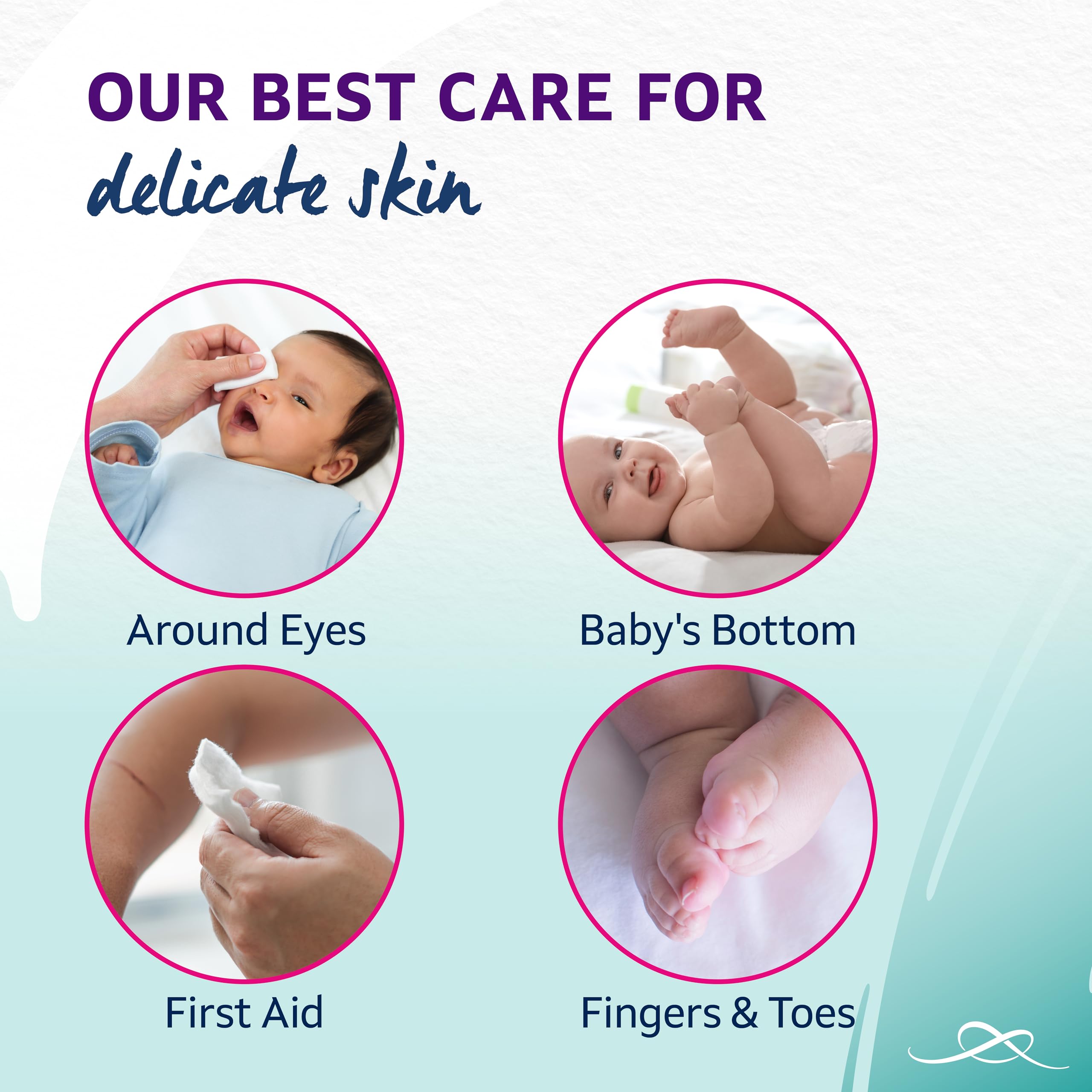 Lil-Lets Baby Cotton Squares 50 Count - 100% Pure Organic Cotton, GOTS Certified 4