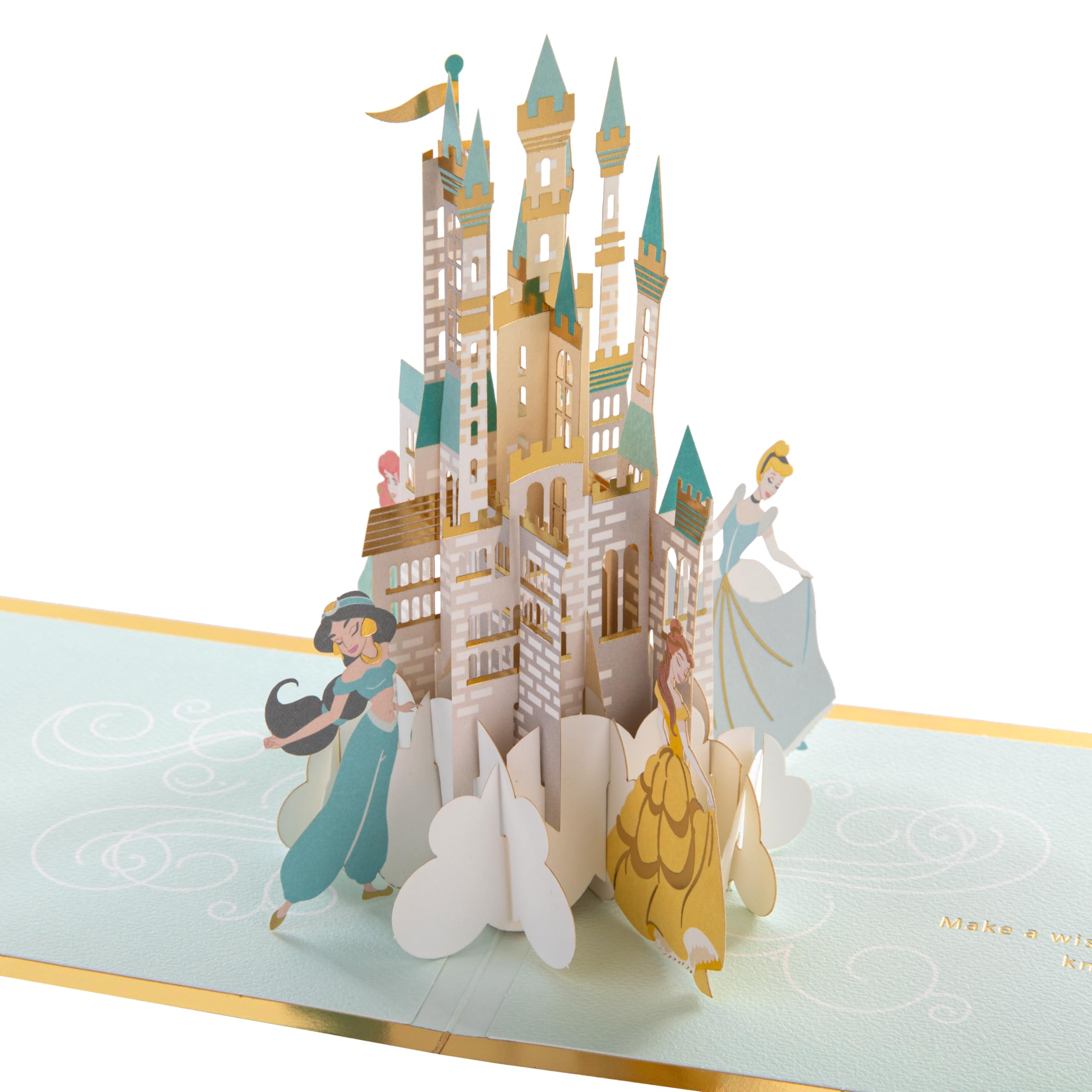 Hallmark Disney Princesses & Castle 3D Pop-Up Birthday Greeting Card with Gold Foil