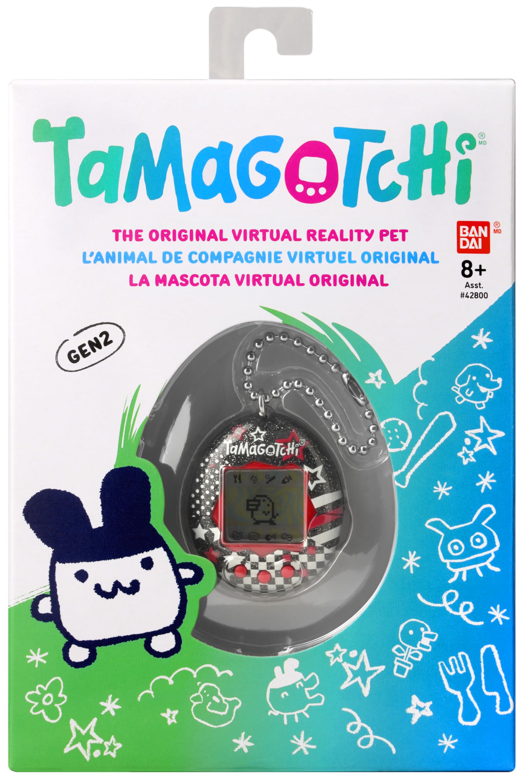 Bandai Tamagotchi Original Rock Glitter Digital Pet - Electronic Virtual Pet Toy for Kids 8+ 18