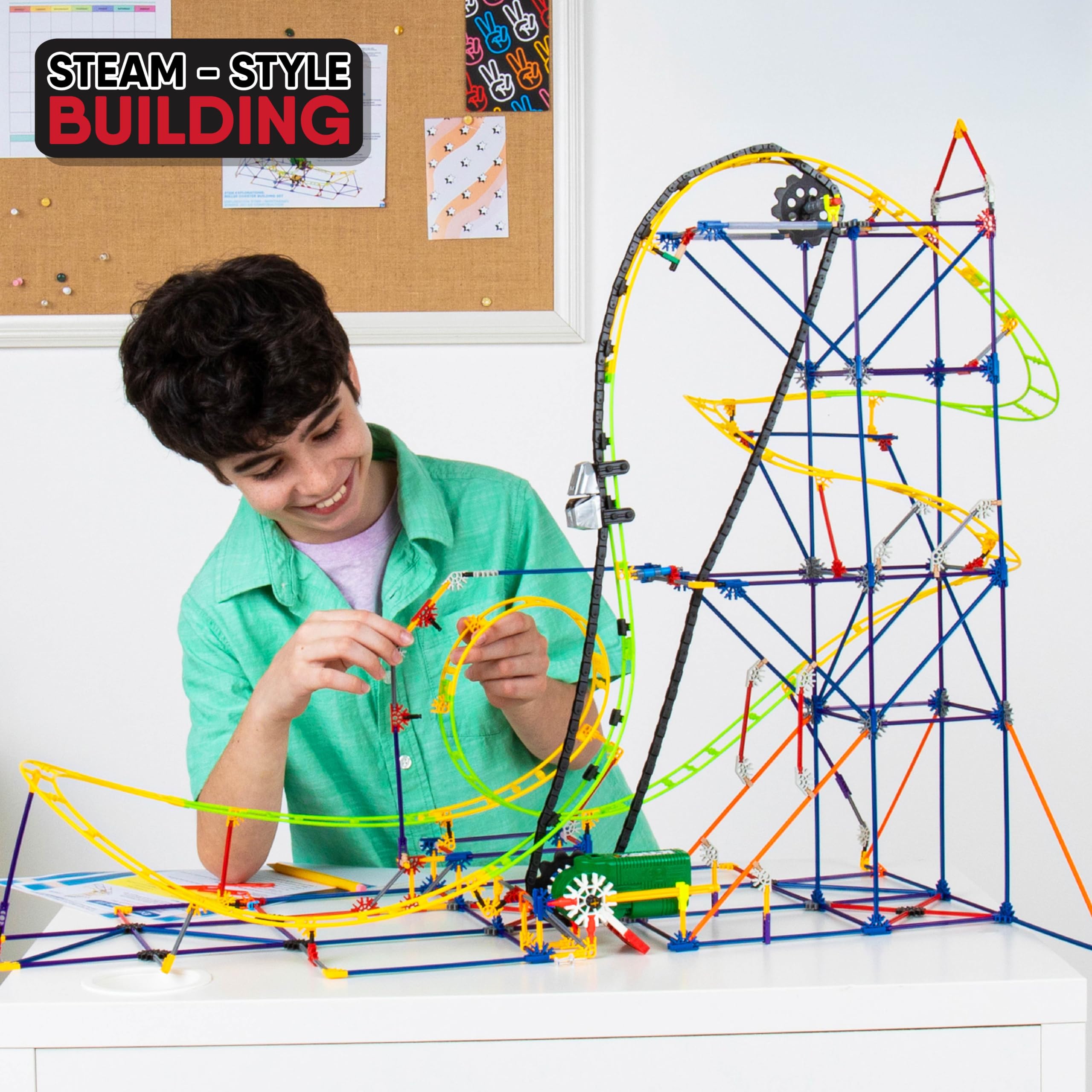 K"nex STEM Explorations Achterbahn-Bausatz – Motorisiertes Lernspielset für Kinder ab 8 Jahren 7