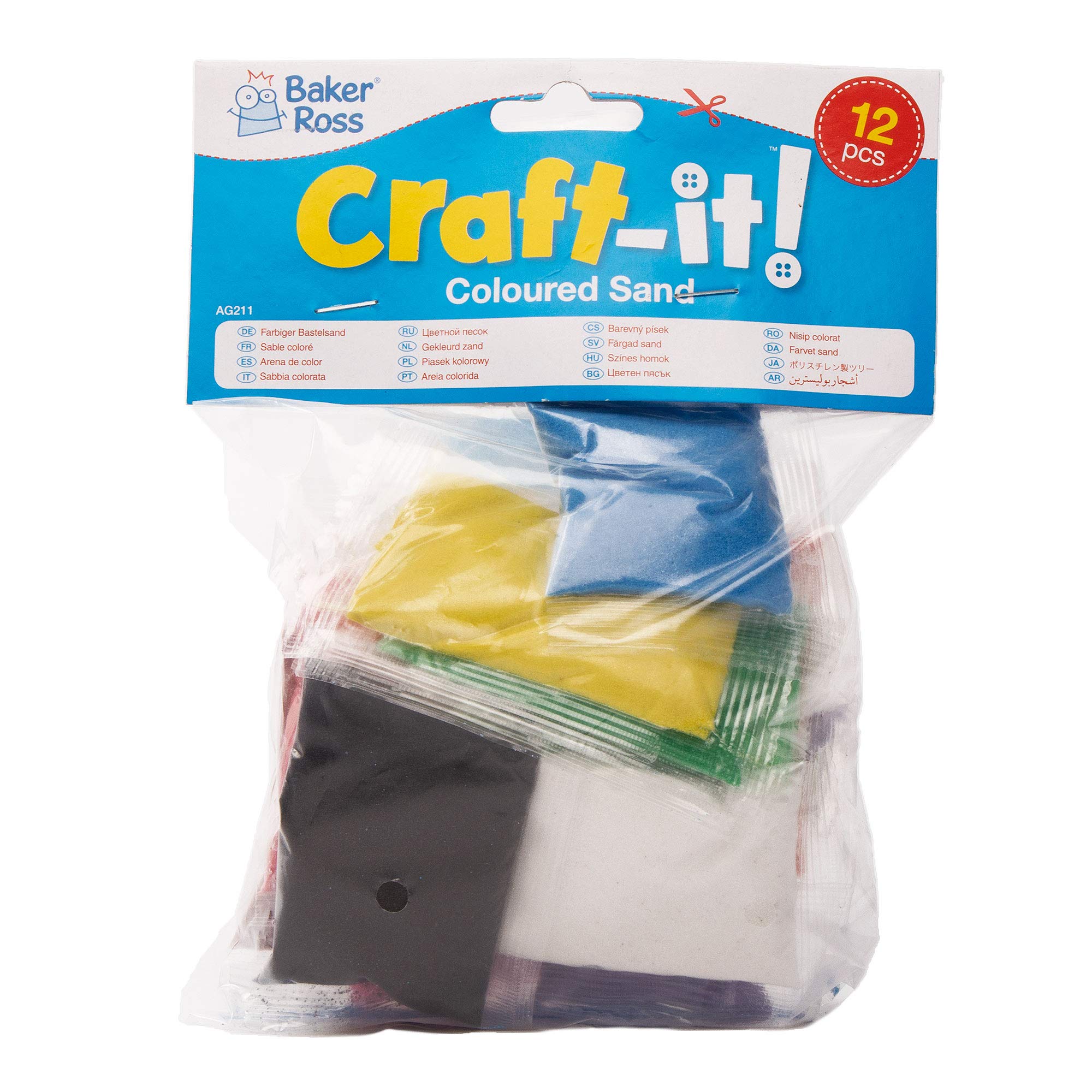 Baker Ross AG211 Mini Bags of Coloured Sand. Coloured Sand in 12 assorted colours - 12 bags of 40g 5
