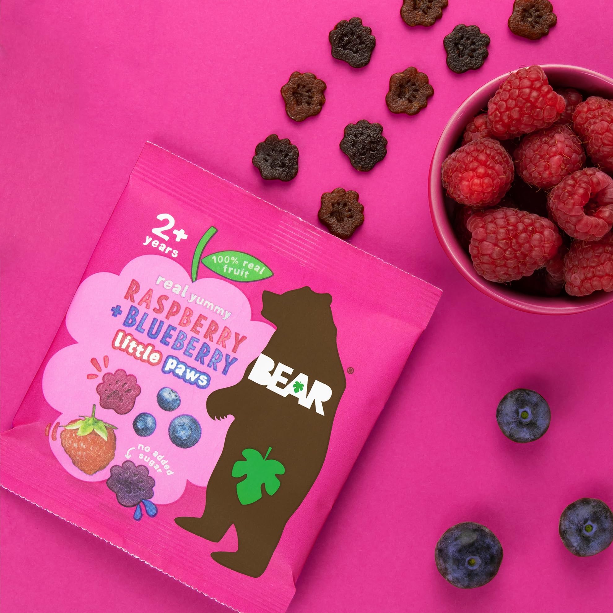 BEAR Raspberry & Blueberry Paws - Delicious Real Fruit - Suitable for 2+ ye 3
