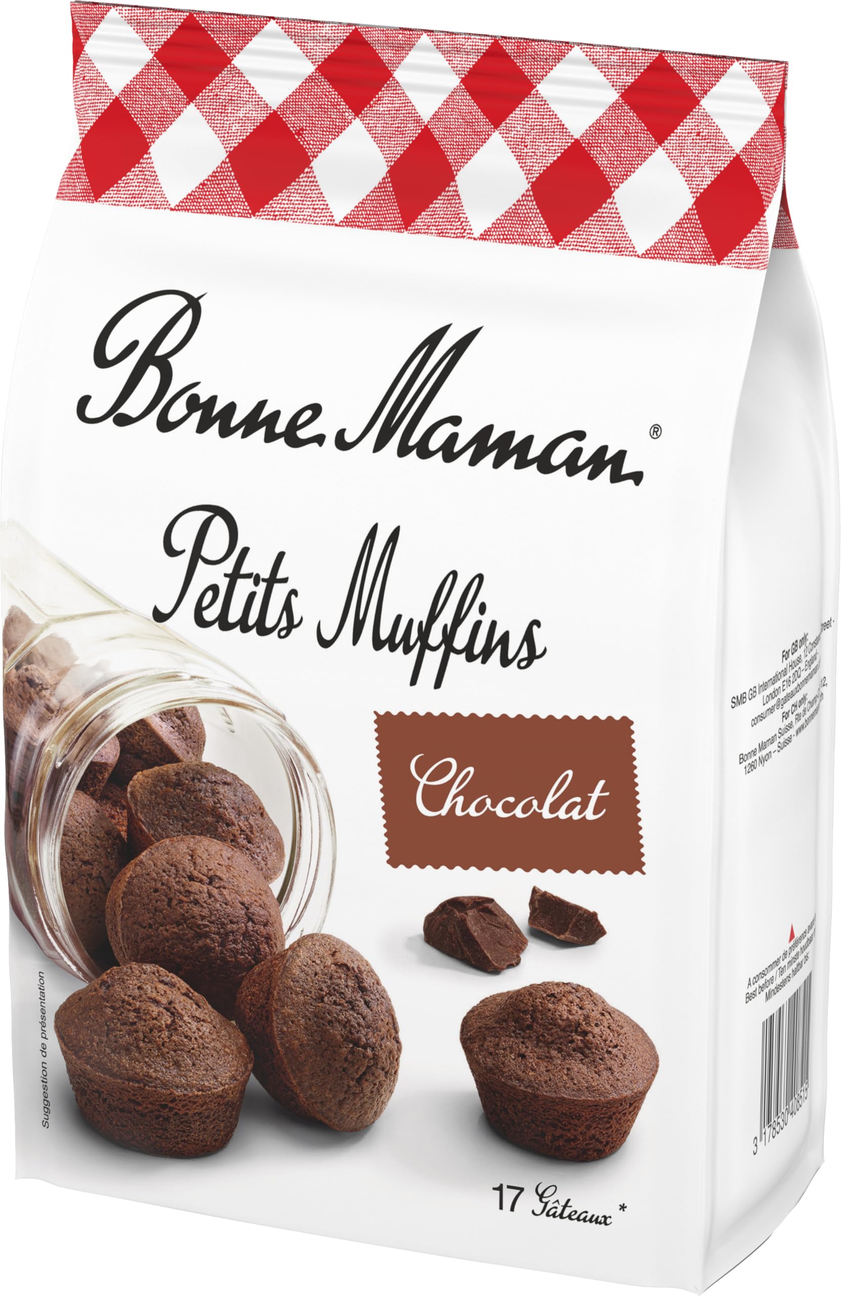 Bonne Maman Small Chocolate Muffins - Petits Muffins au Chocolat - 17 Piece Pack