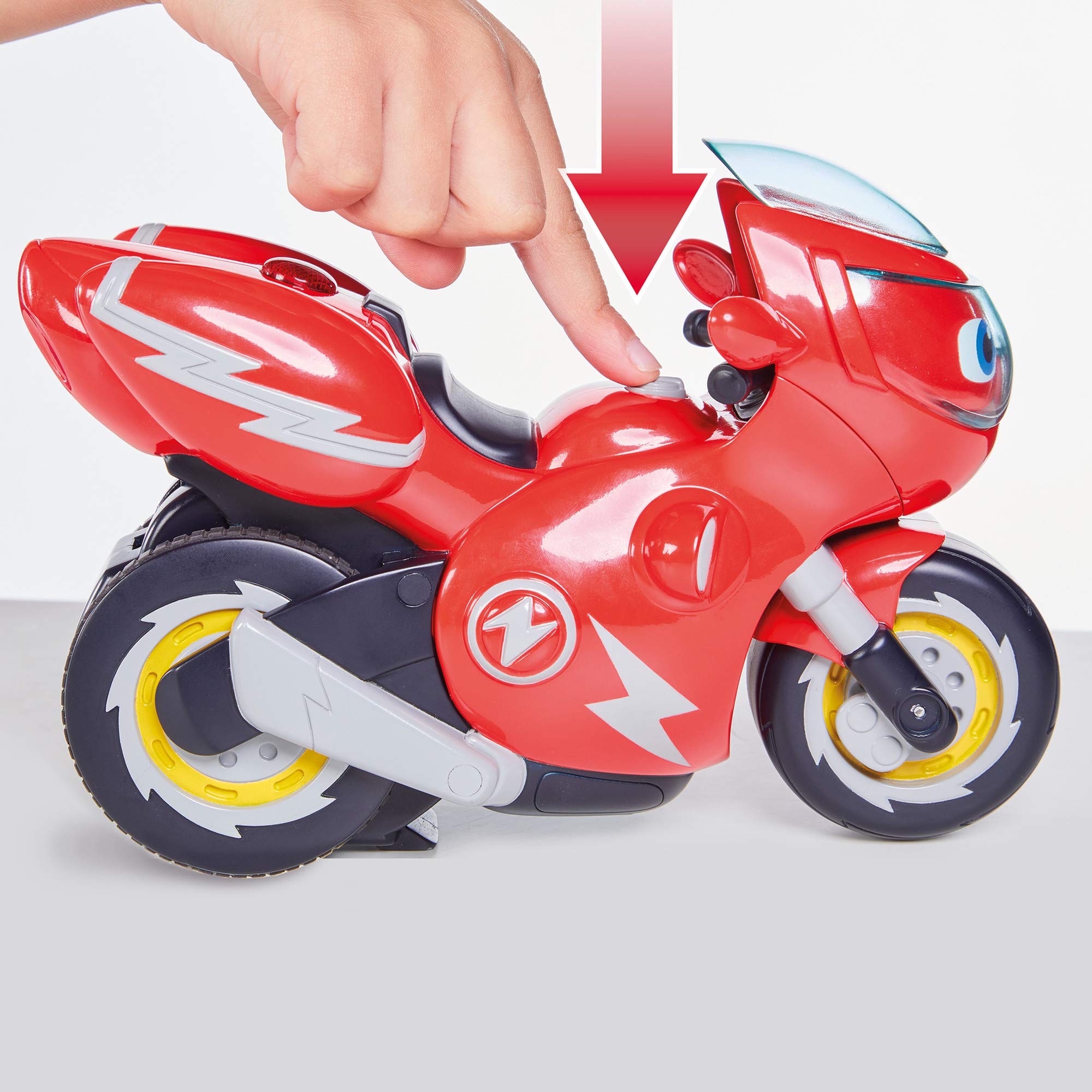 Ricky Zoom T20055A Ferngesteuertes Stunt-Motorrad-Spielset – Wheelie &amp; 360-Grad-Dreh-Action für Kinder 8