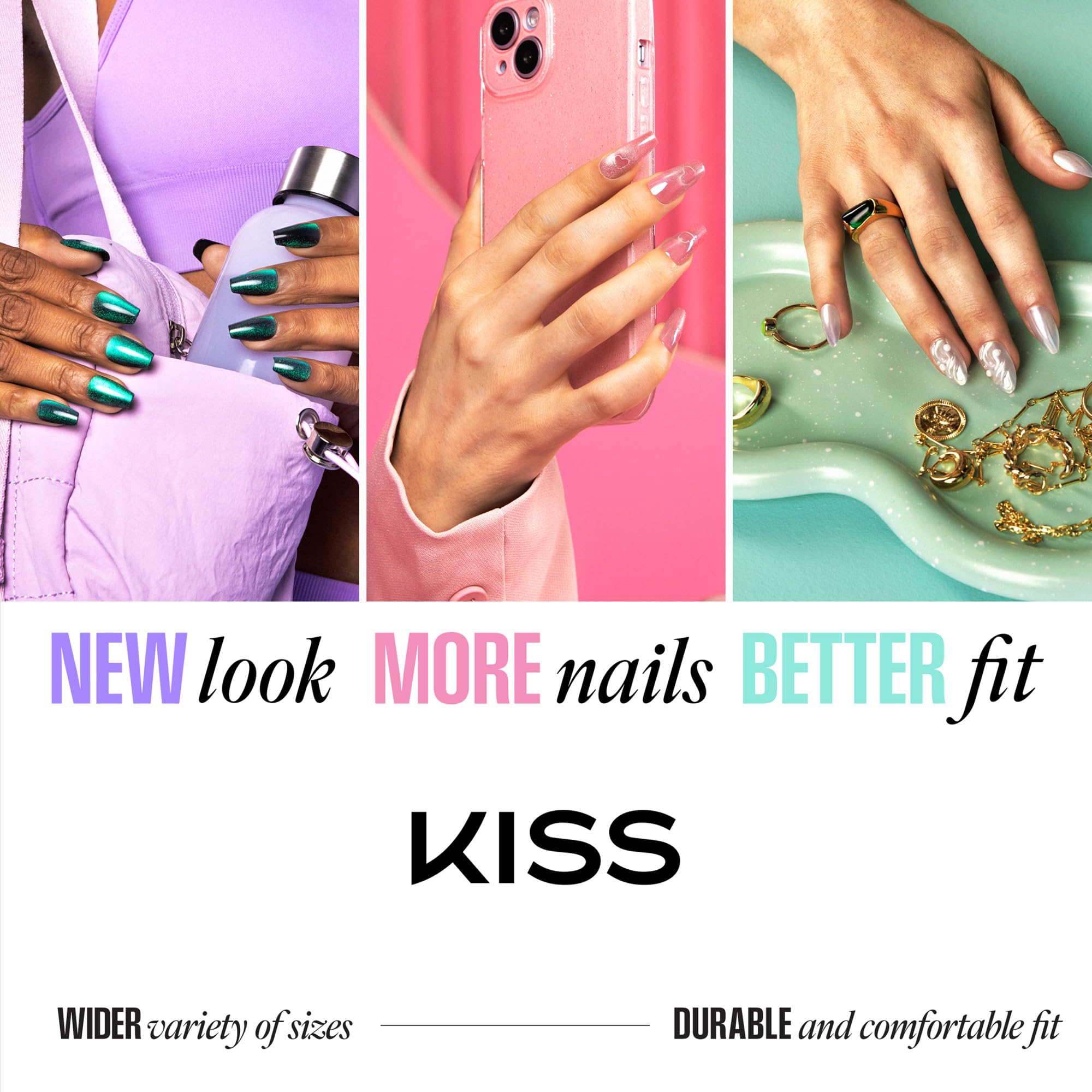 KISS CORE French Tip Press On Nails - Snapshot | White | Short Squoval | 32 Count 9