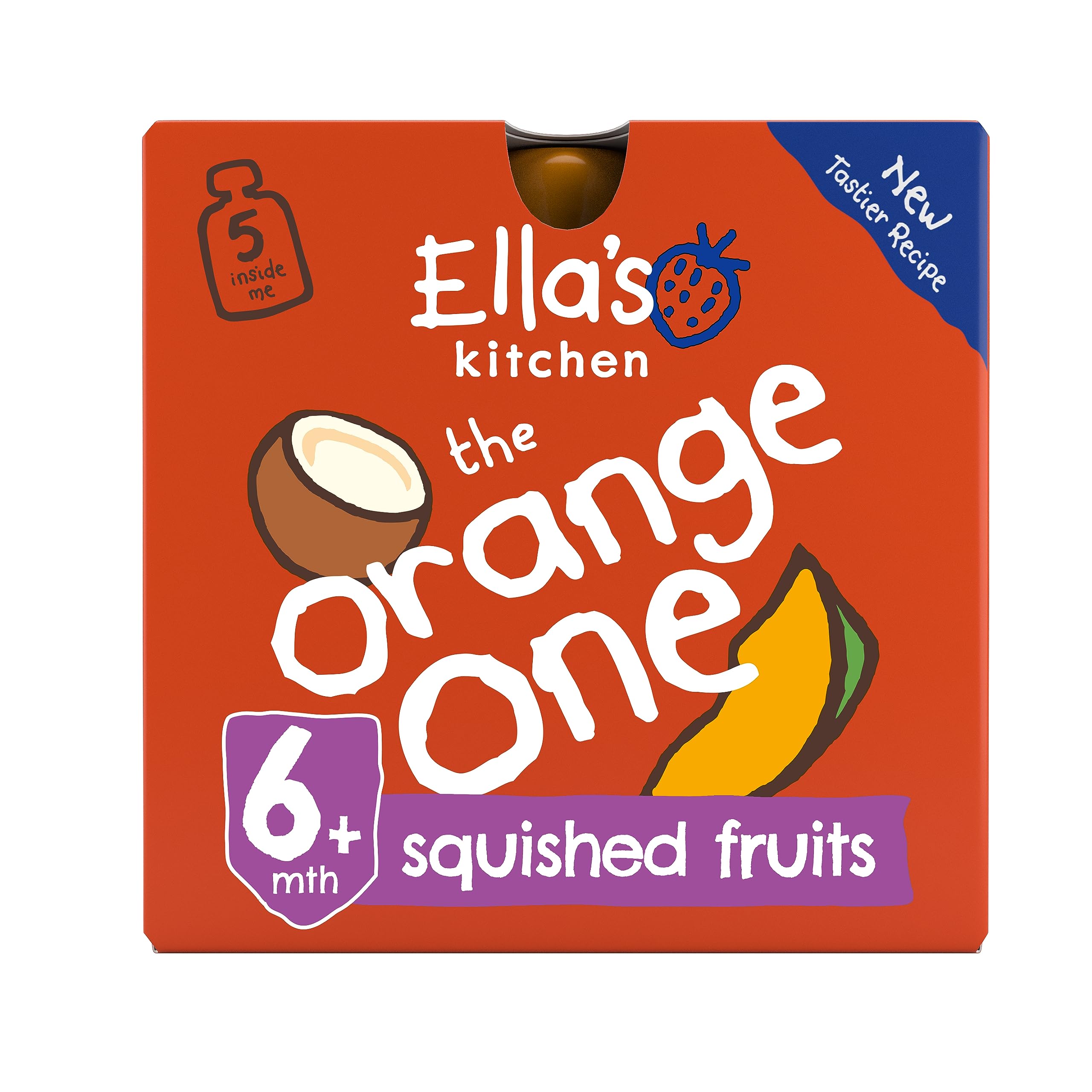 Ella's Kitchen The Orange One Organic Fruit Puree Pouches, 5 x 90g