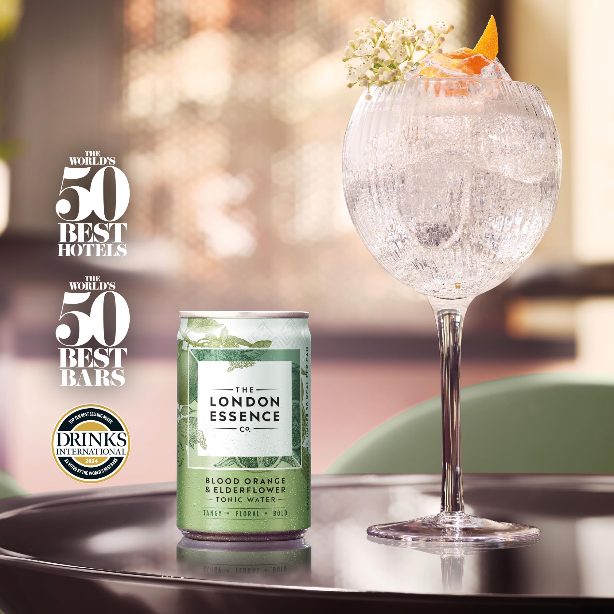 The London Essence Co. Blood Orange & Elderflower Tonic, 250439, Premium Cocktail Mixer 6
