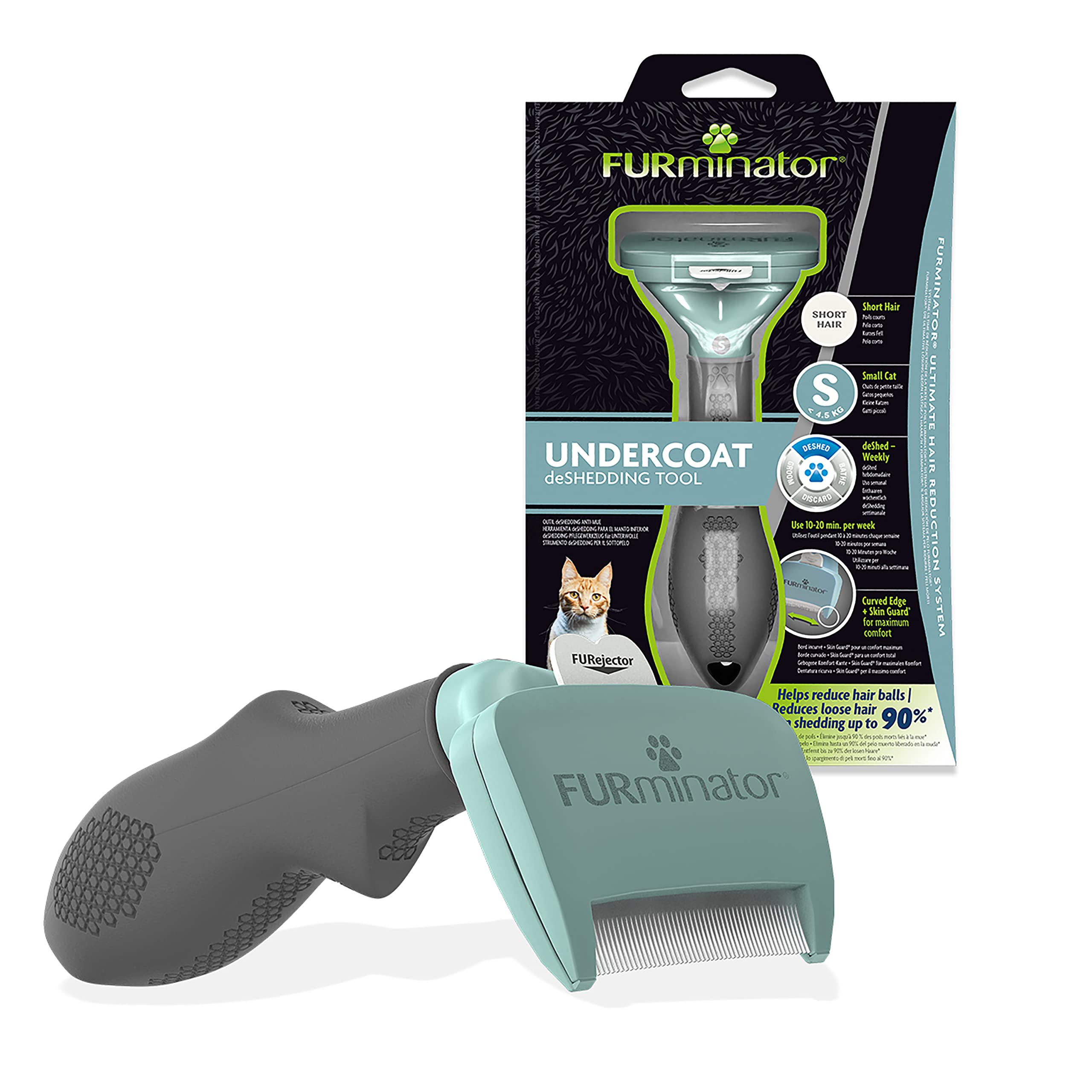 FURminator Undercoat deShedding Tool - Small Short Hair Cats Under 4.5 kg | Undercoat Removal