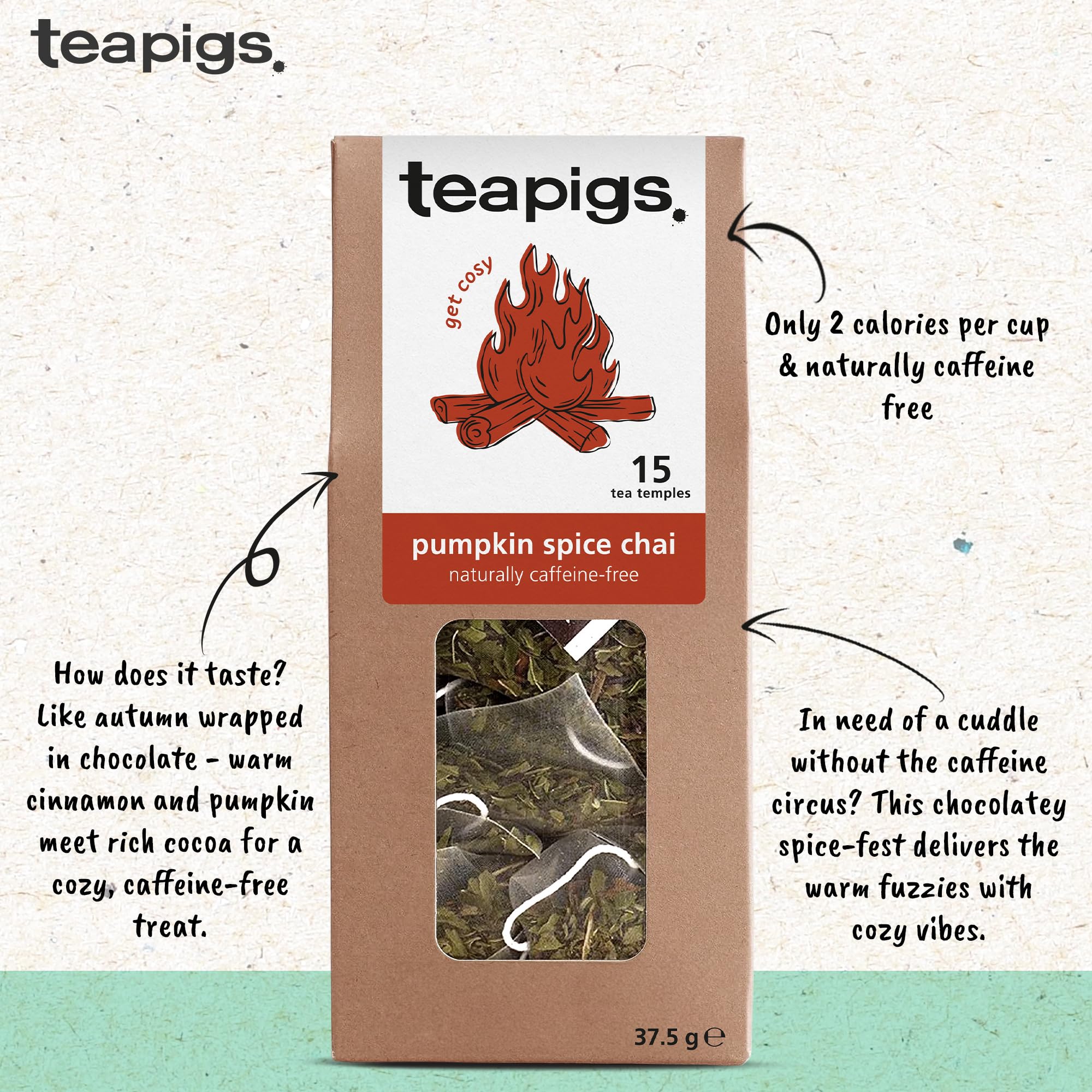 teapigs - Pumpkin Spice Chai Tea Koffeinfreie Teebeutel 7