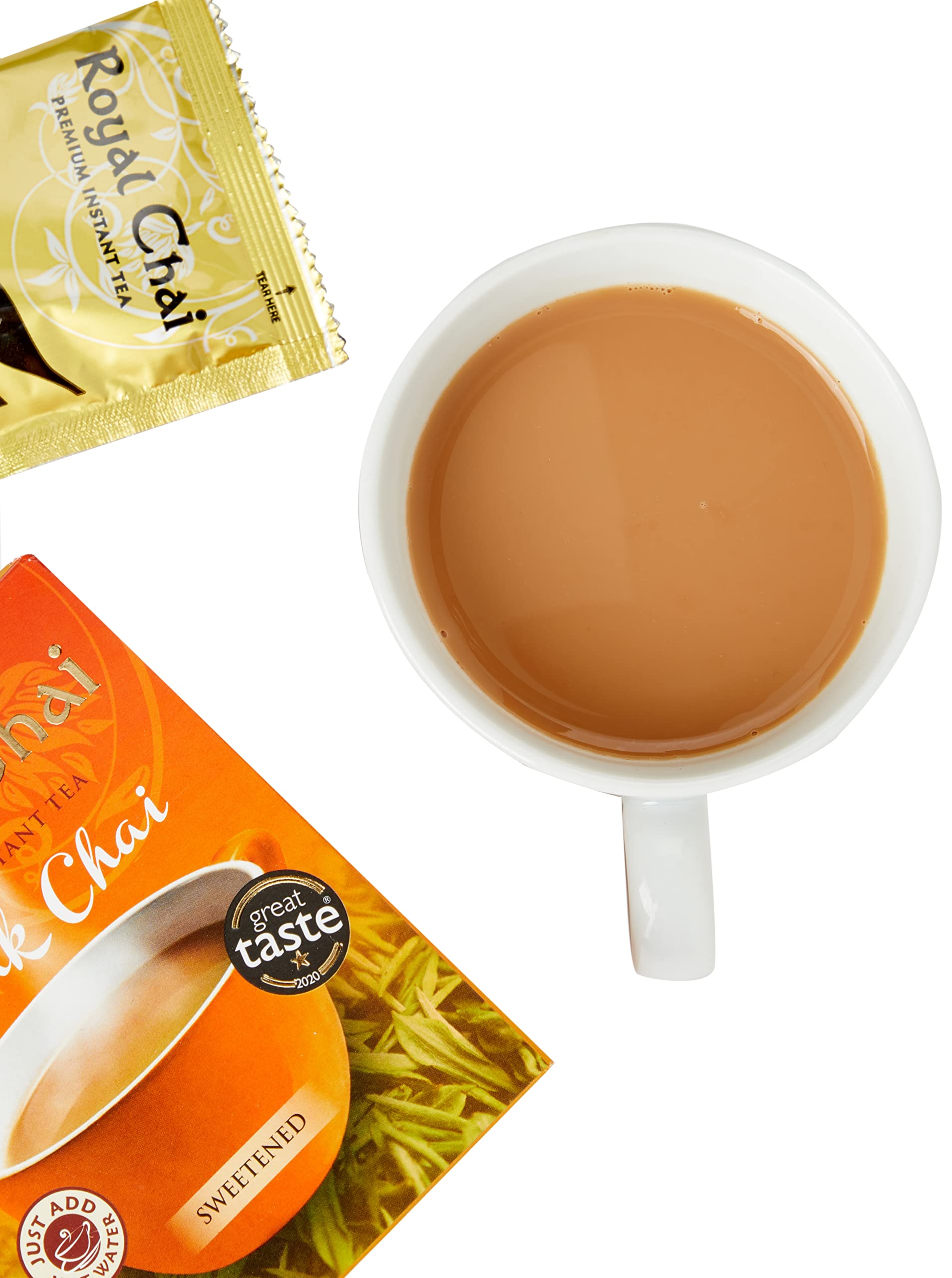 Royal Chai Premium Instant Karak Chai (Sweetened) - 10 Count Box