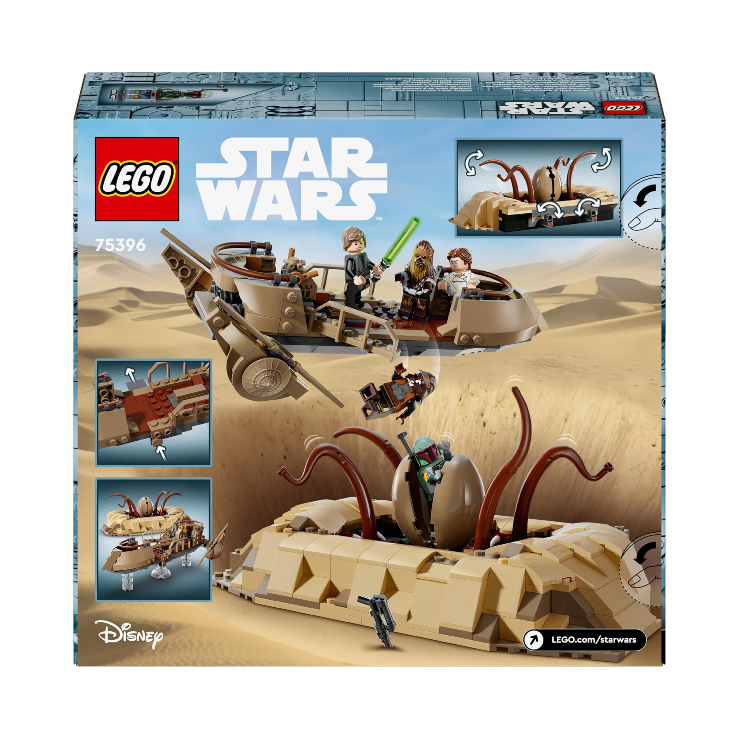 LEGO Star Wars: Return of the Jedi Desert Skiff & Sarlacc Pit Playset - Buildable Vehicle Toy for Kids 9+ 10