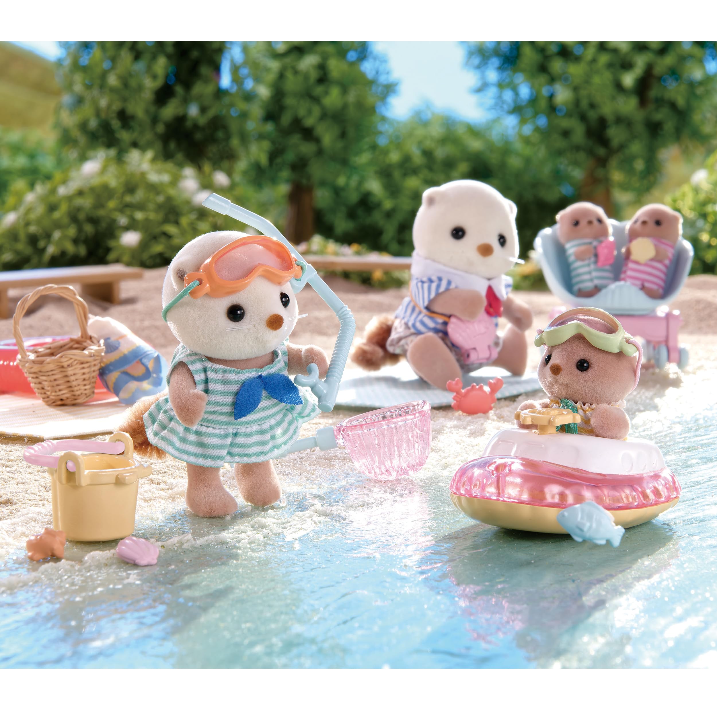 EPOCH Sylvanian Families Sea Otter Sisters Splashy Snorkel Set | Ages 3+ | 10 Pieces 7