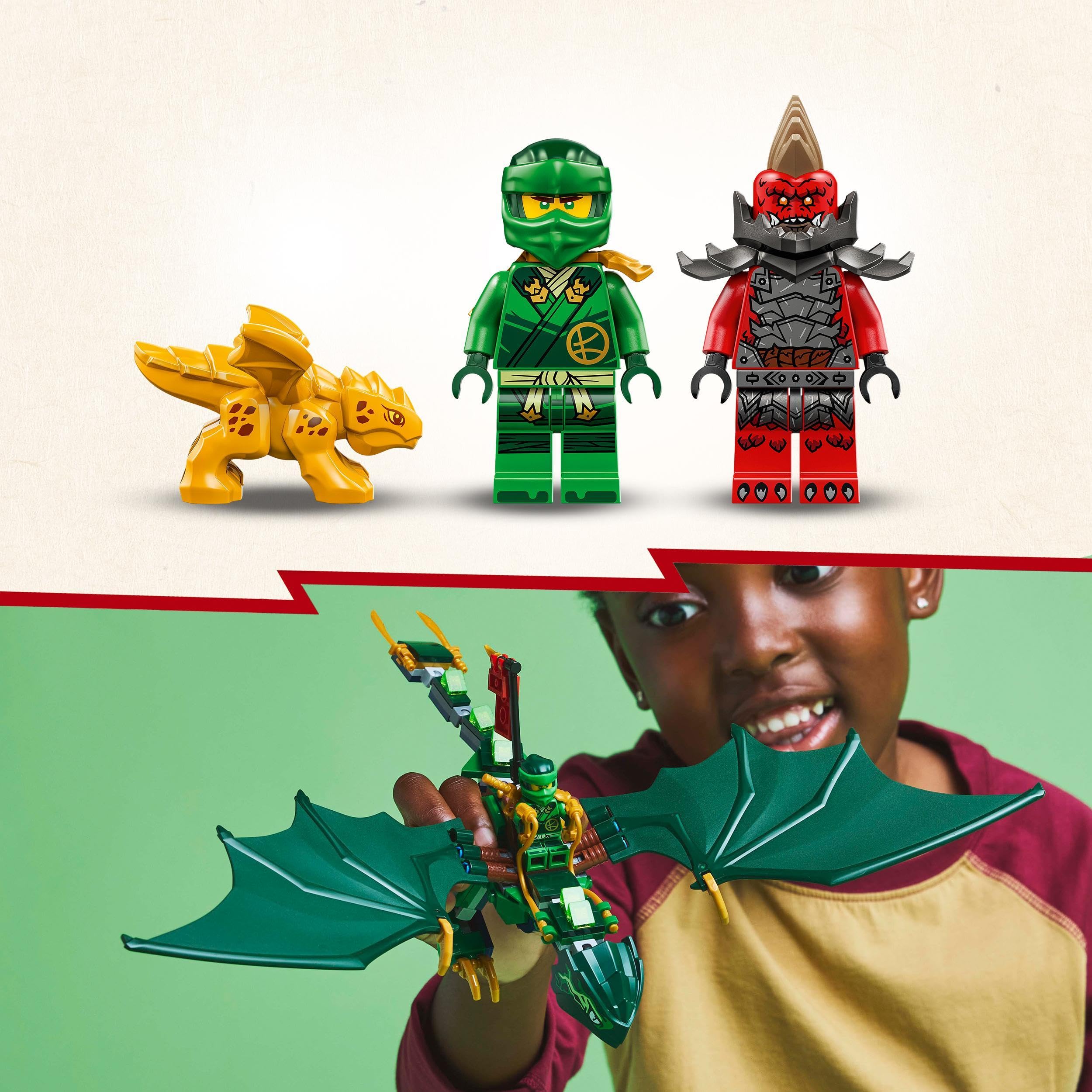 LEGO NINJAGO Lloyd’s Green Forest Dragon - Building Playset with 2 Minifigures for Ages 6+ 5