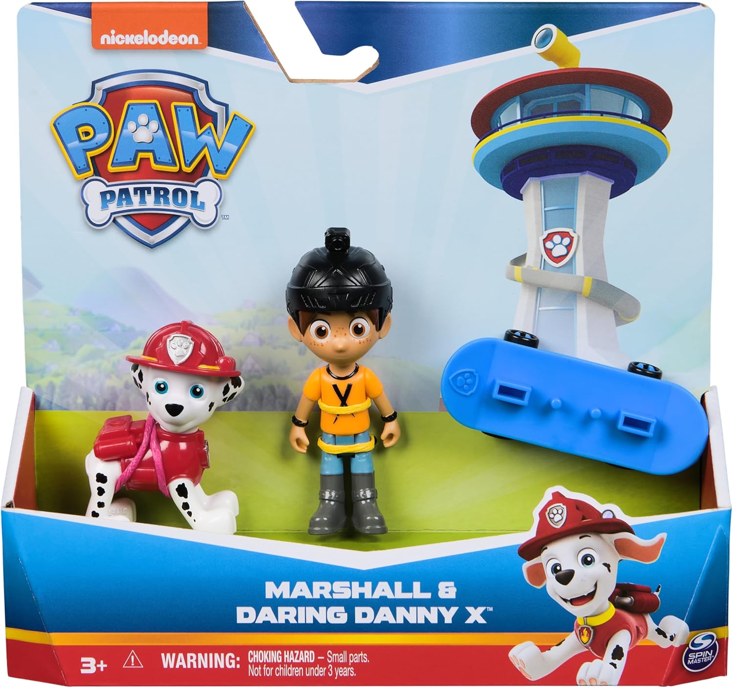 PAW Patrol Marshall and Daring Danny X Figures with Skateboard - Action Playset for Kids 5