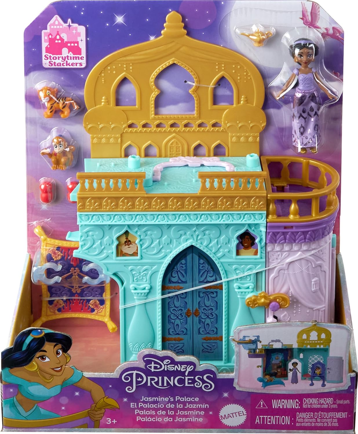 Disney Princess Jasmine's Palace Playset - Stacking Doll House with Figures & Furniture 5
