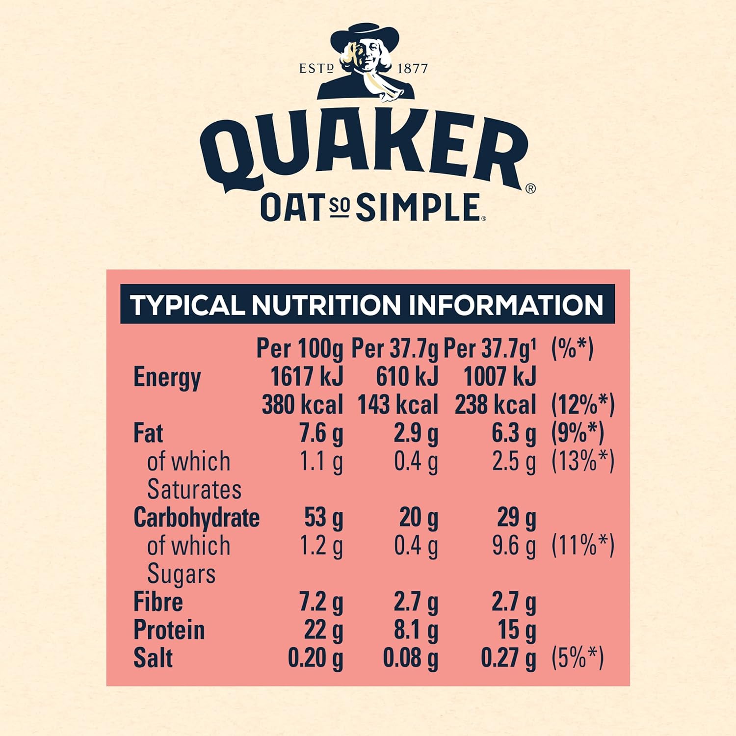 Quaker Oat So Simple Protein Original Porridge, 8 x 37.7g 15