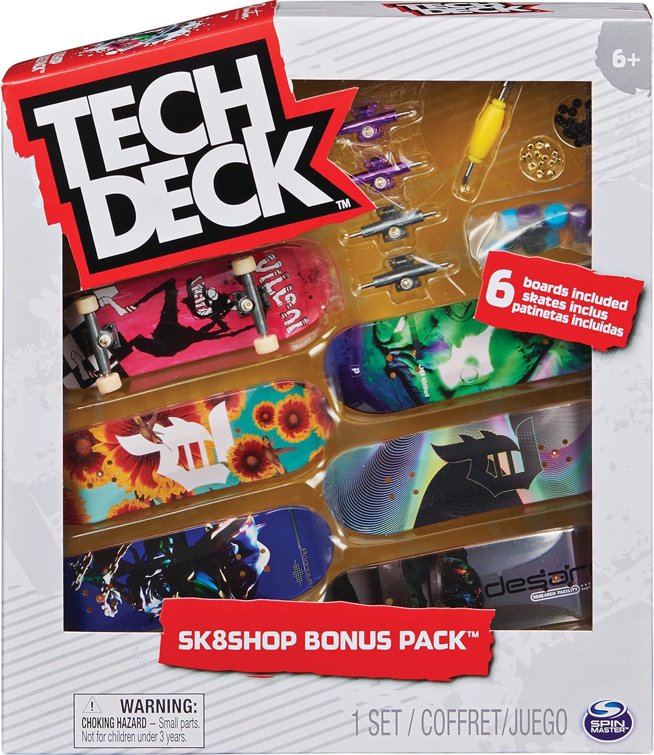 Tech Deck Sk8shop Bonus Pack - Build 6 Custom Fingerboards, Ages 6+ 6