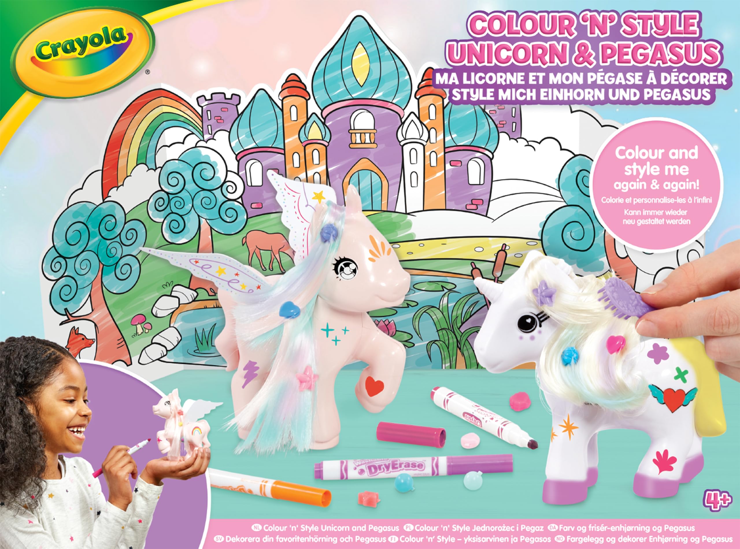 Crayola Colour 'n' Style Unicorn & Pegasus Twin Pack - Creative Arts & Crafts Playset for Kids