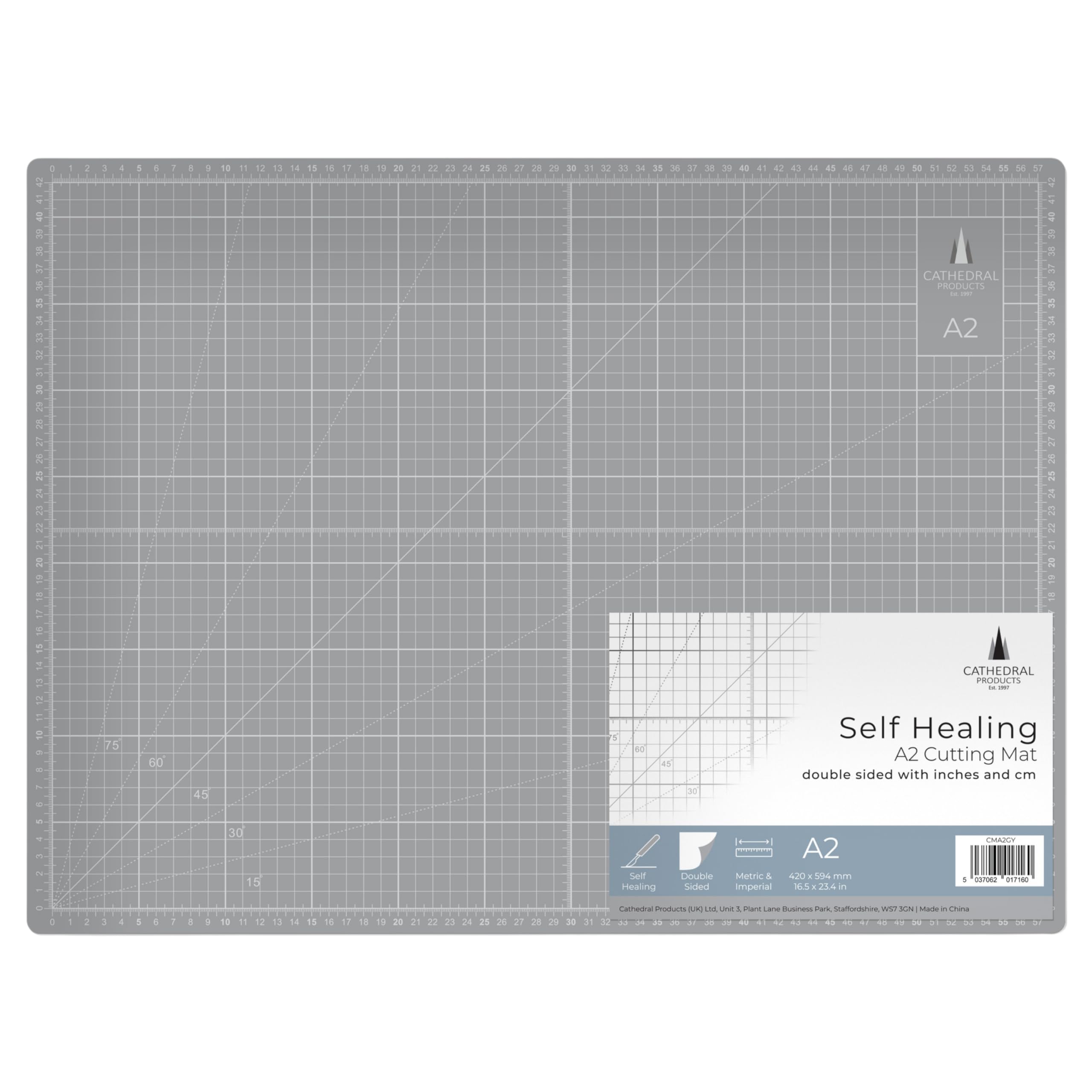 Cathedral Products A2 Double-Sided Self-Healing Cutting Mat | 3mm Thick | Grey 4