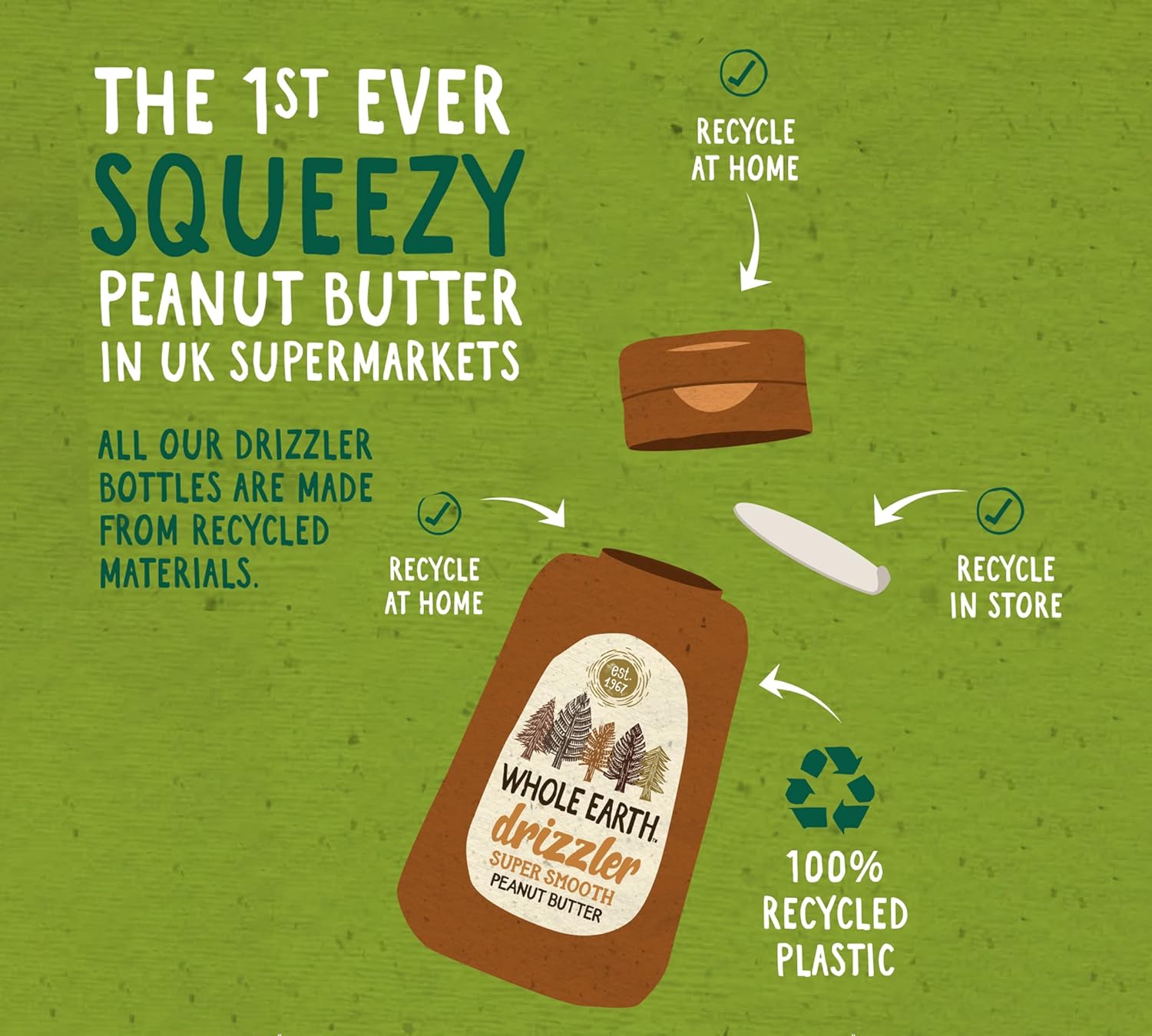 Whole Earth Drizzler Original Roasted Peanut Butter - Super Smooth Squeezy Spread 6