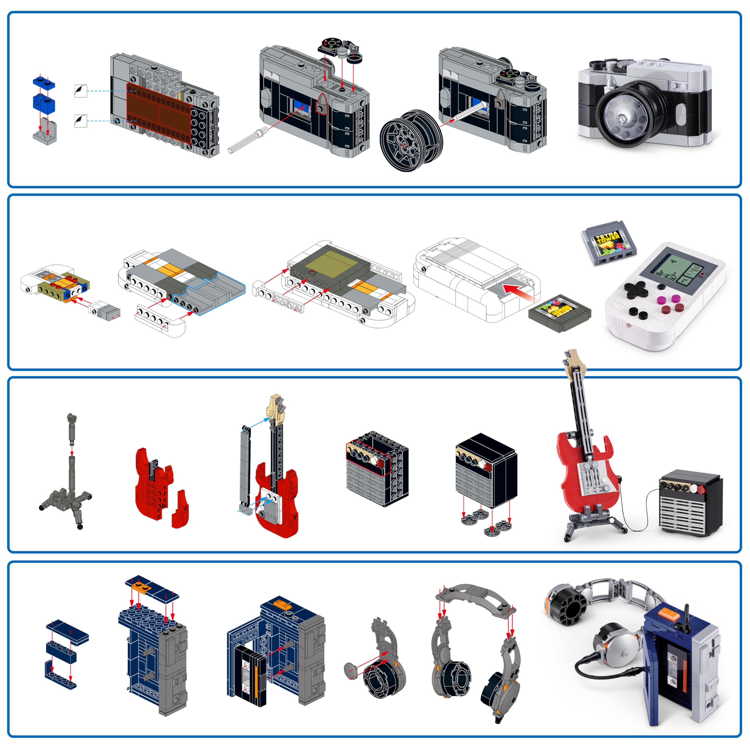 Max Build More Premium Retro Series 2 4 Pack Building Set | Compatible with Leading Brands | Up to 188 Pieces per Build 2