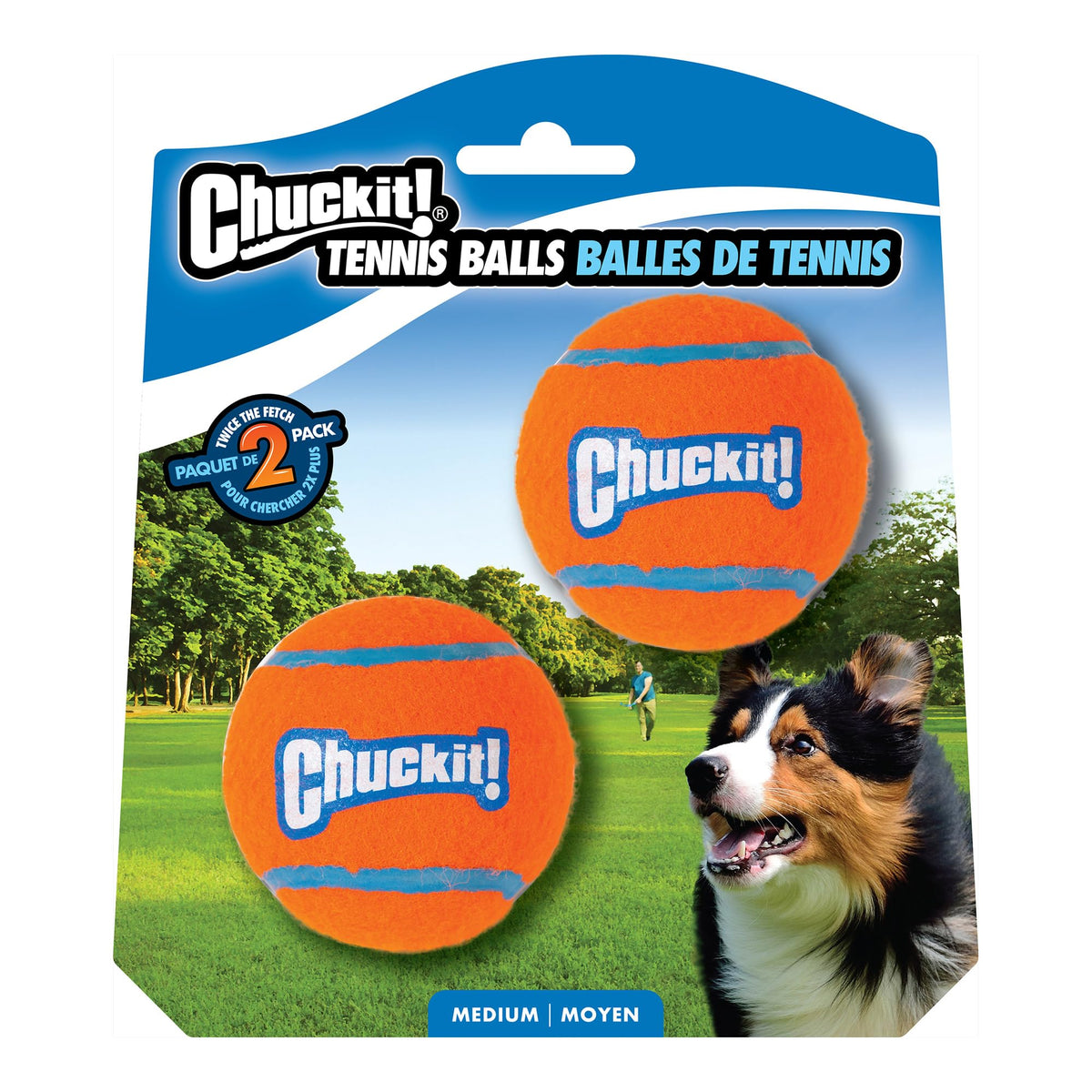Chuckit! Tennis Dog Balls - Medium, High Bounce, Floating, Non-Abrasive Felt - 2 Pack 3