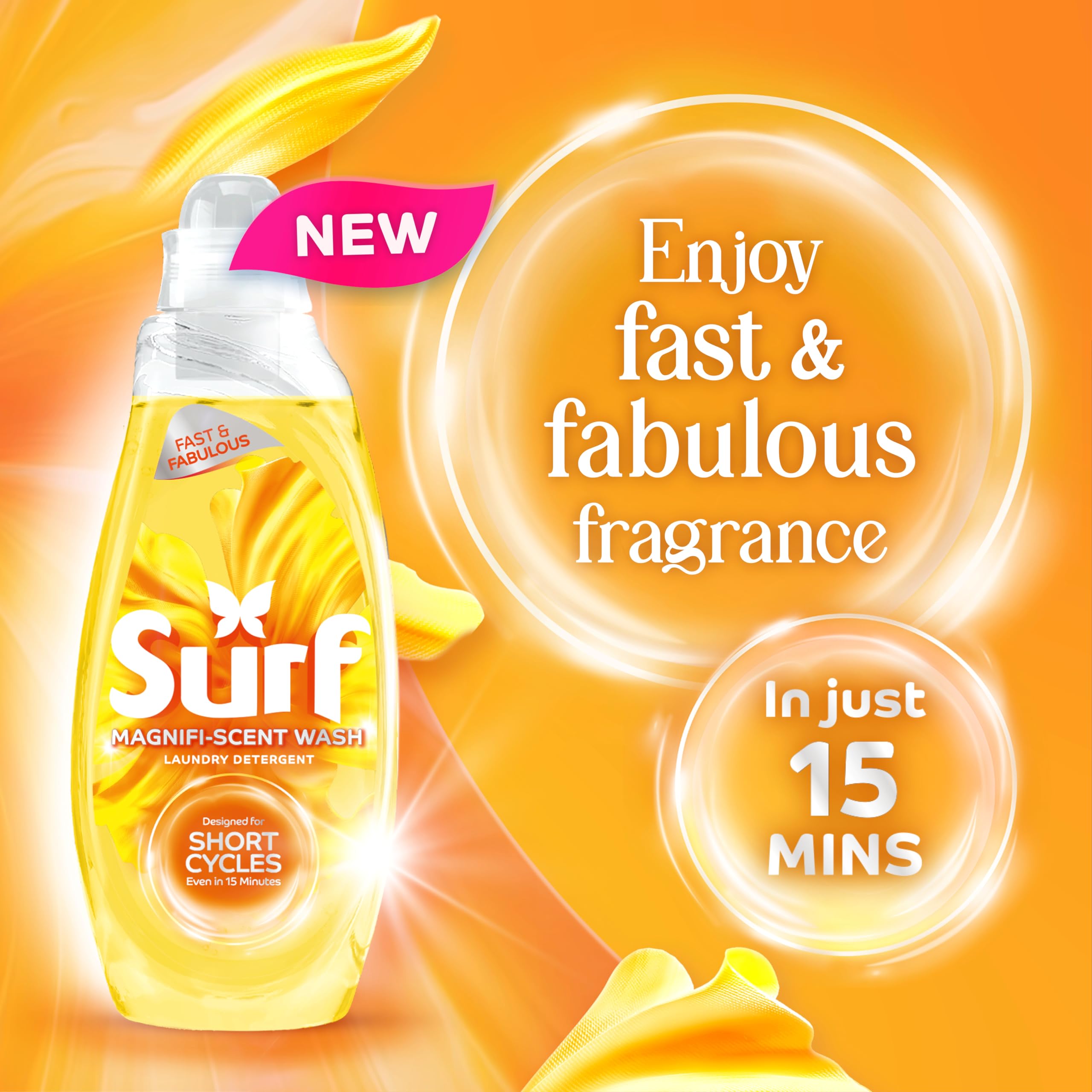 Surf Magnifi-Scent Wash Sunshine Blossom Laundry Liquid for Short Cycles | 1.08 L
