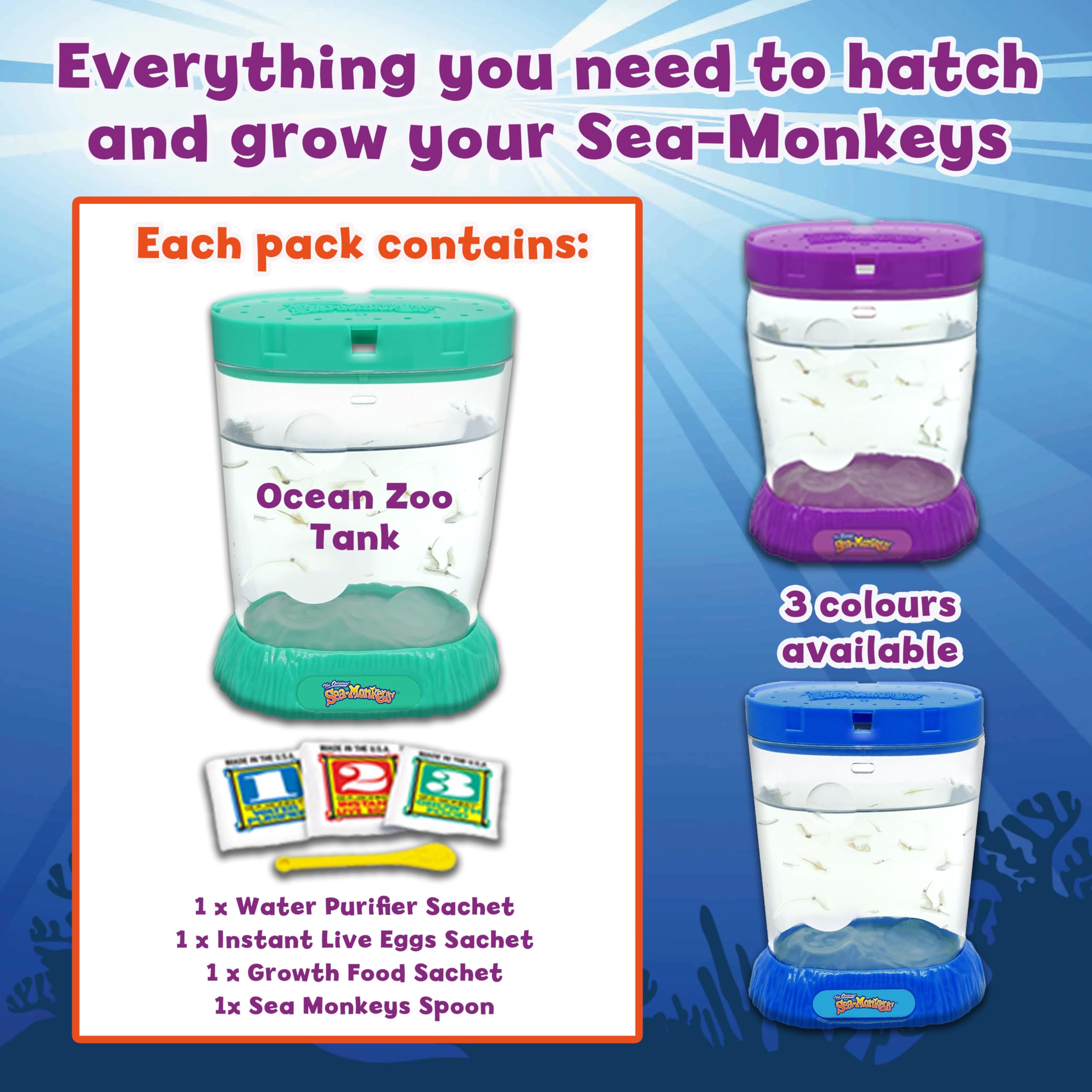 Sea Monkeys Ocean Zoo - Educational Science Kit for Kids 5-10