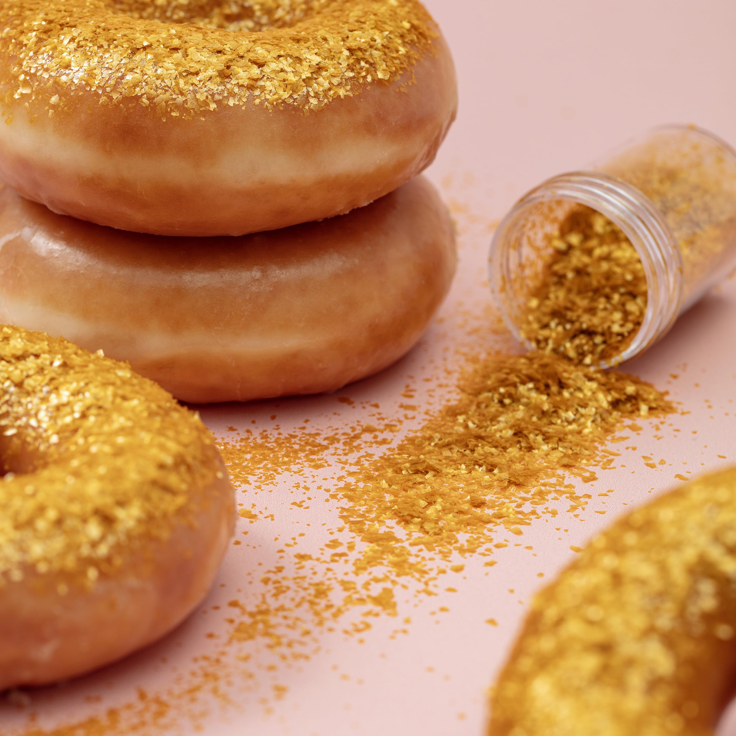 PME Gold Sparkling Glitter Flakes for Cake Decorating - 7g Jar, Pack of 3 | Edible