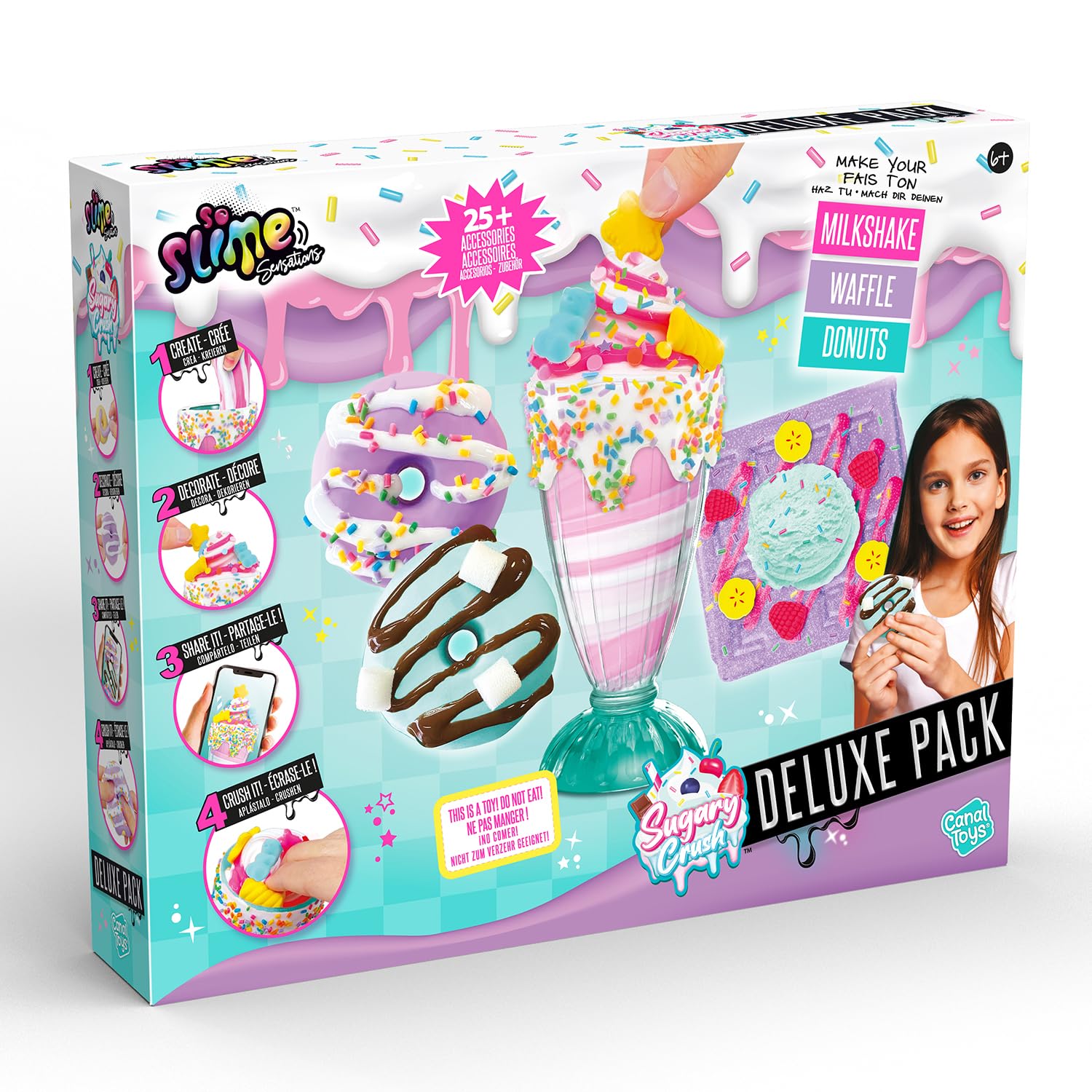 So Slime Sensations Sugary Crush Deluxe Pack - Make Fun Slime Treats with Multi-Textured Slime & Accessories 9