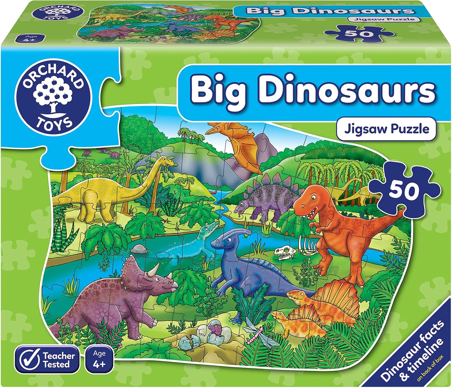 Orchard Toys Big Dinosaurs Floor Puzzle - 50-Piece Educational Jigsaw for Ages 4-8