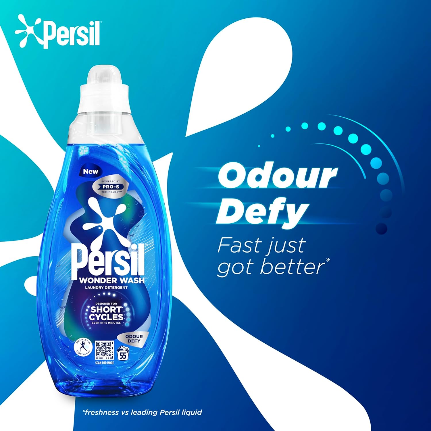 Persil Wonder Wash Odour Defy Bio Liquid Laundry Detergent 1.485 L (55 Washes) 5