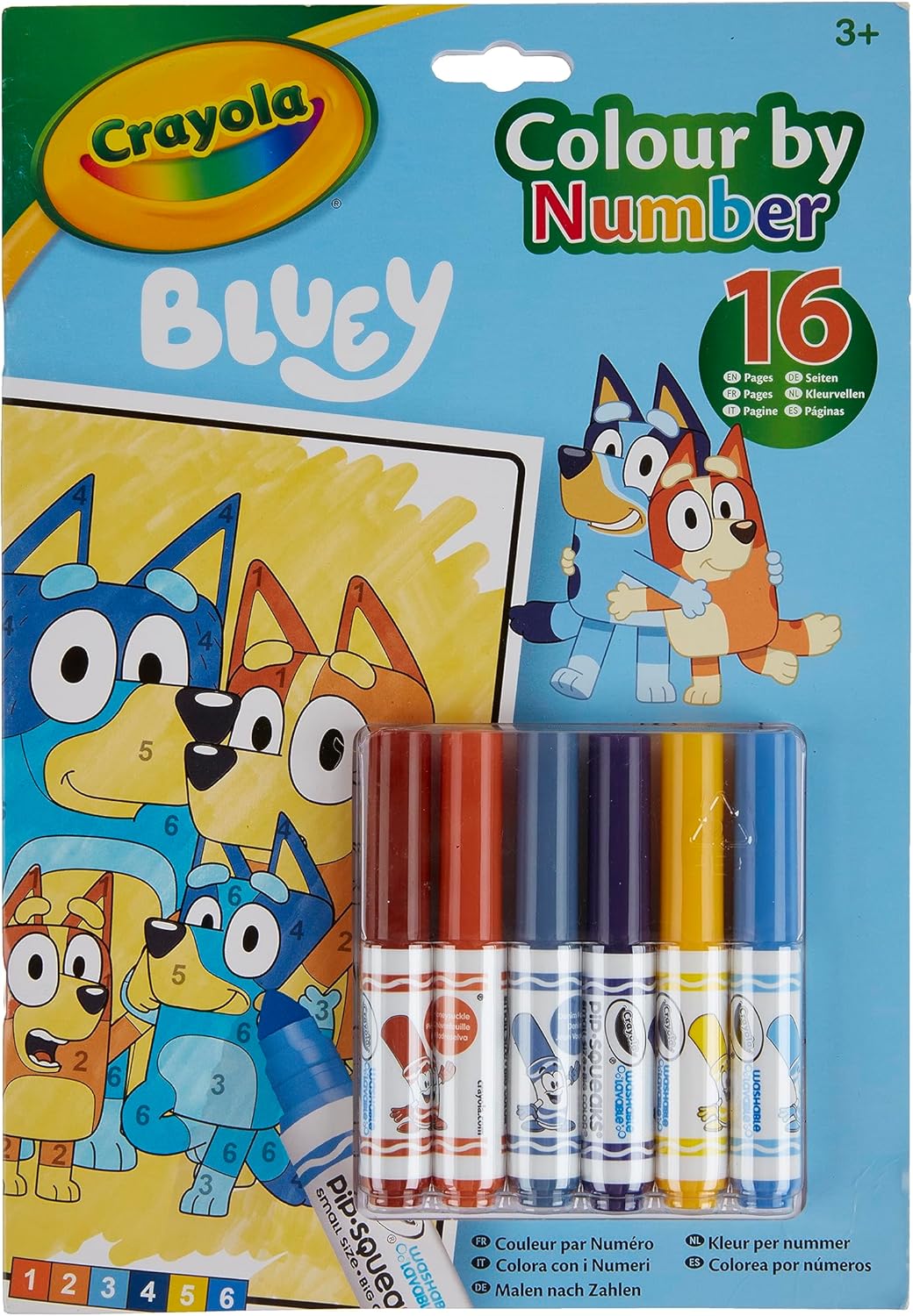 CRAYOLA Colour by Numbers - Bluey (Ages 3+ with 16 Pages & 6 Mini Markers) 5
