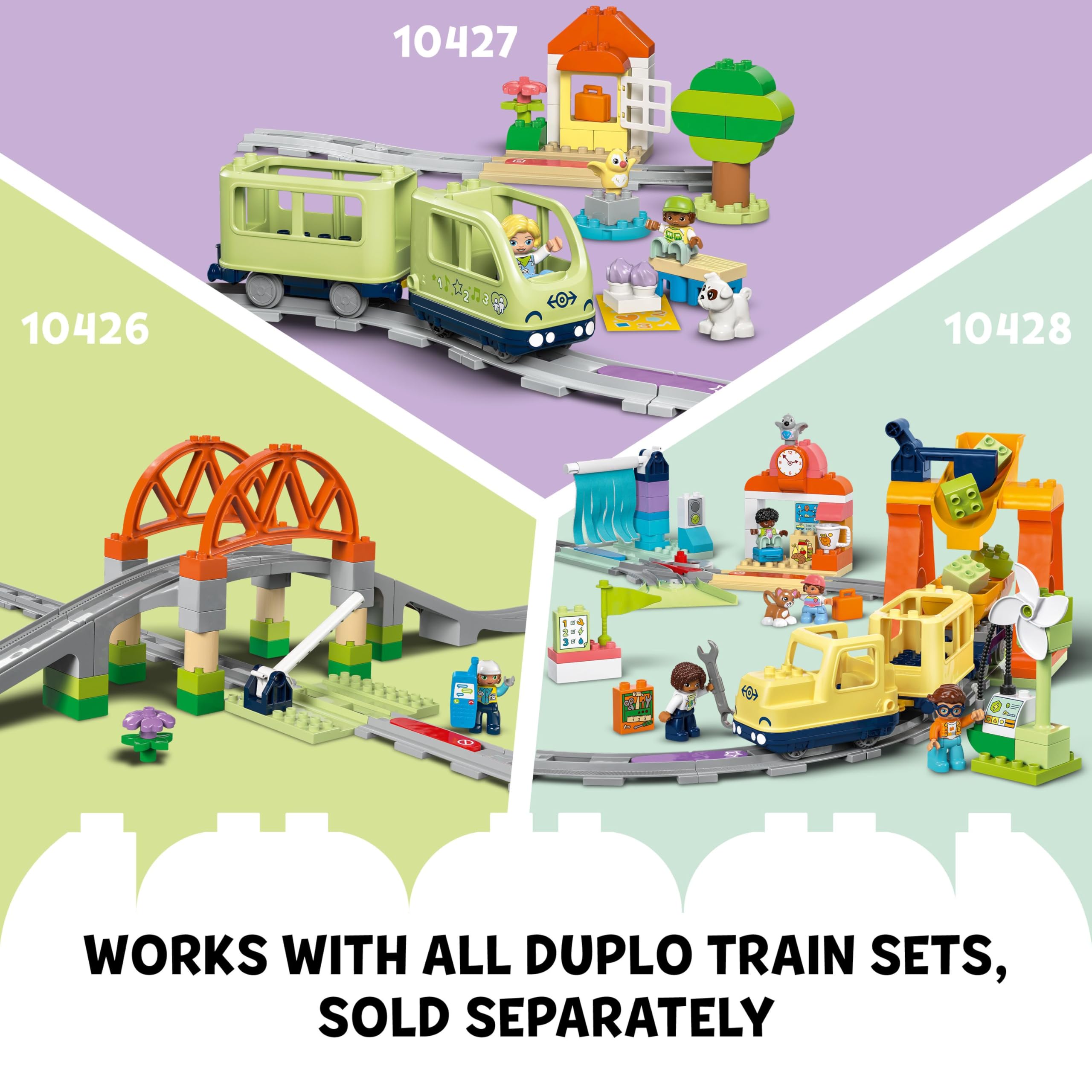 LEGO DUPLO Town Train Tunnel and Tracks Expansion Set - Building & Educational Toy for Toddlers 2+ 11