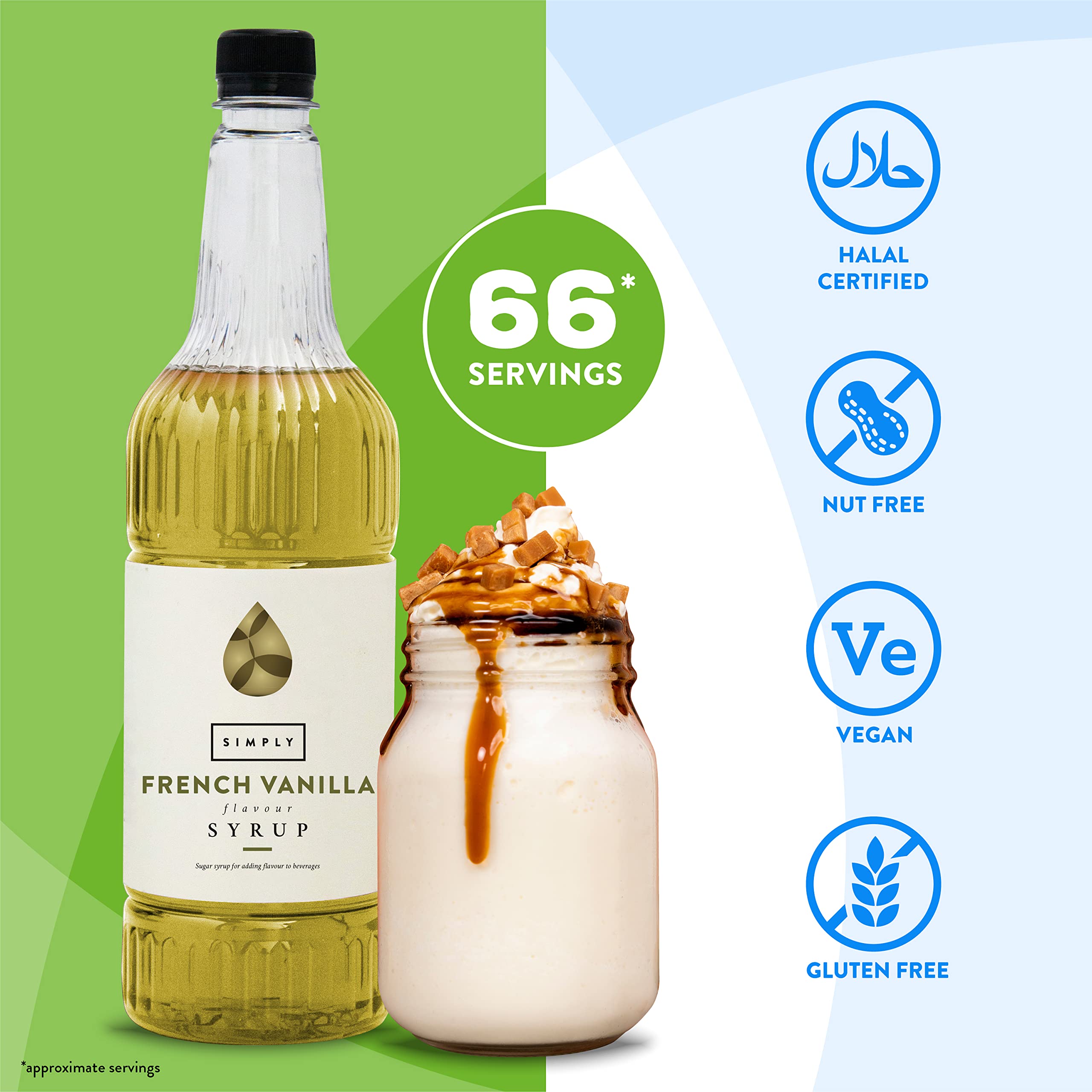 Simply - French Vanilla Syrup, Vegan & Nut Free, 1 Litre 4