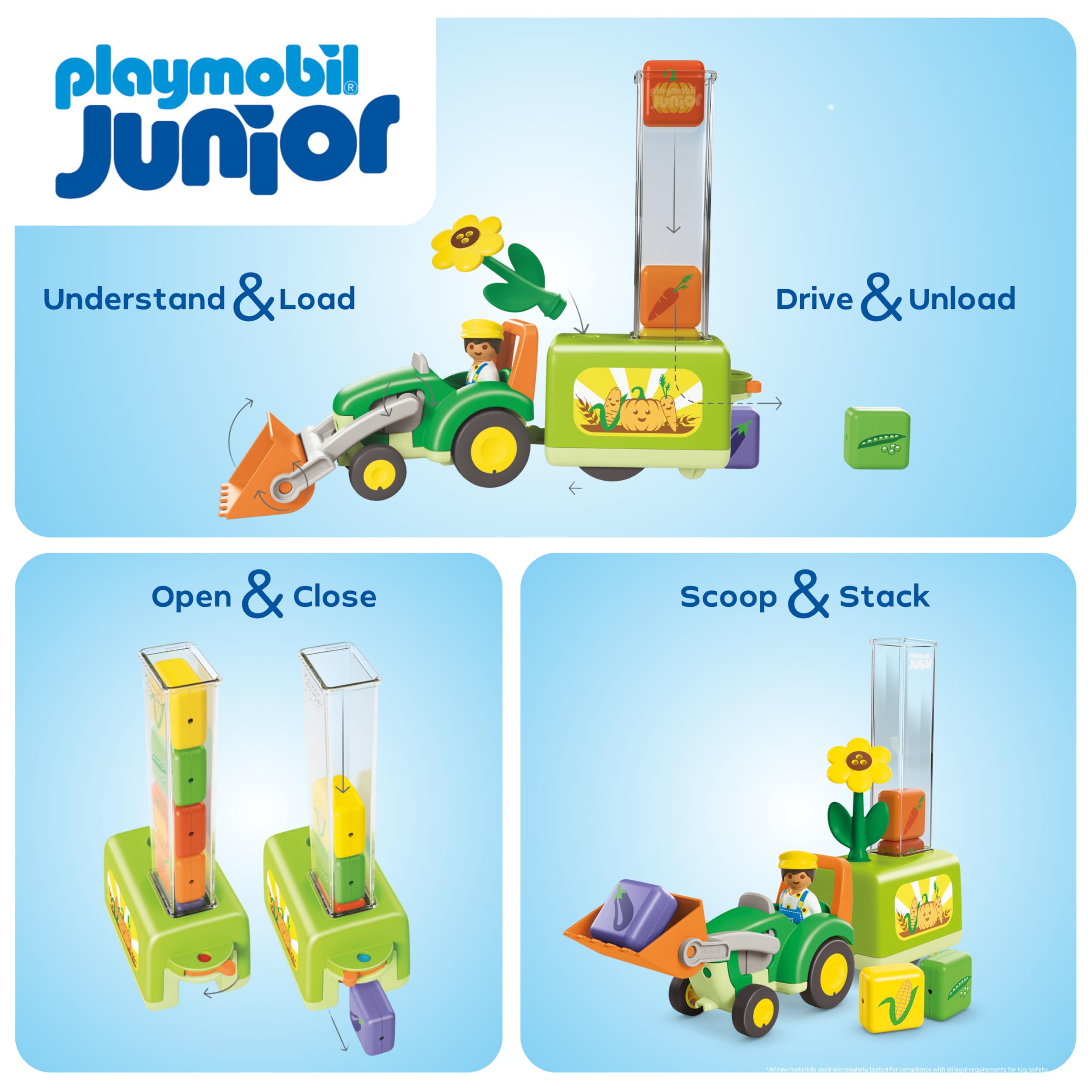 Playmobil JUNIOR Tractor with Fun Planter - Educational Vehicle Playset for Toddlers 1+ 6